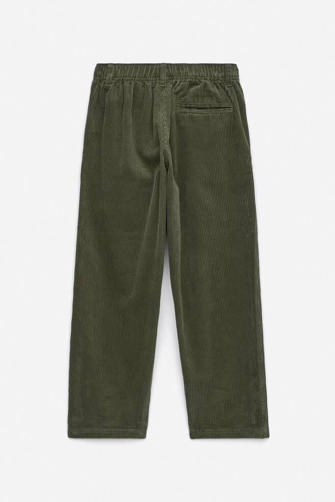 Corduroy Trousers-Khaki Green - 3