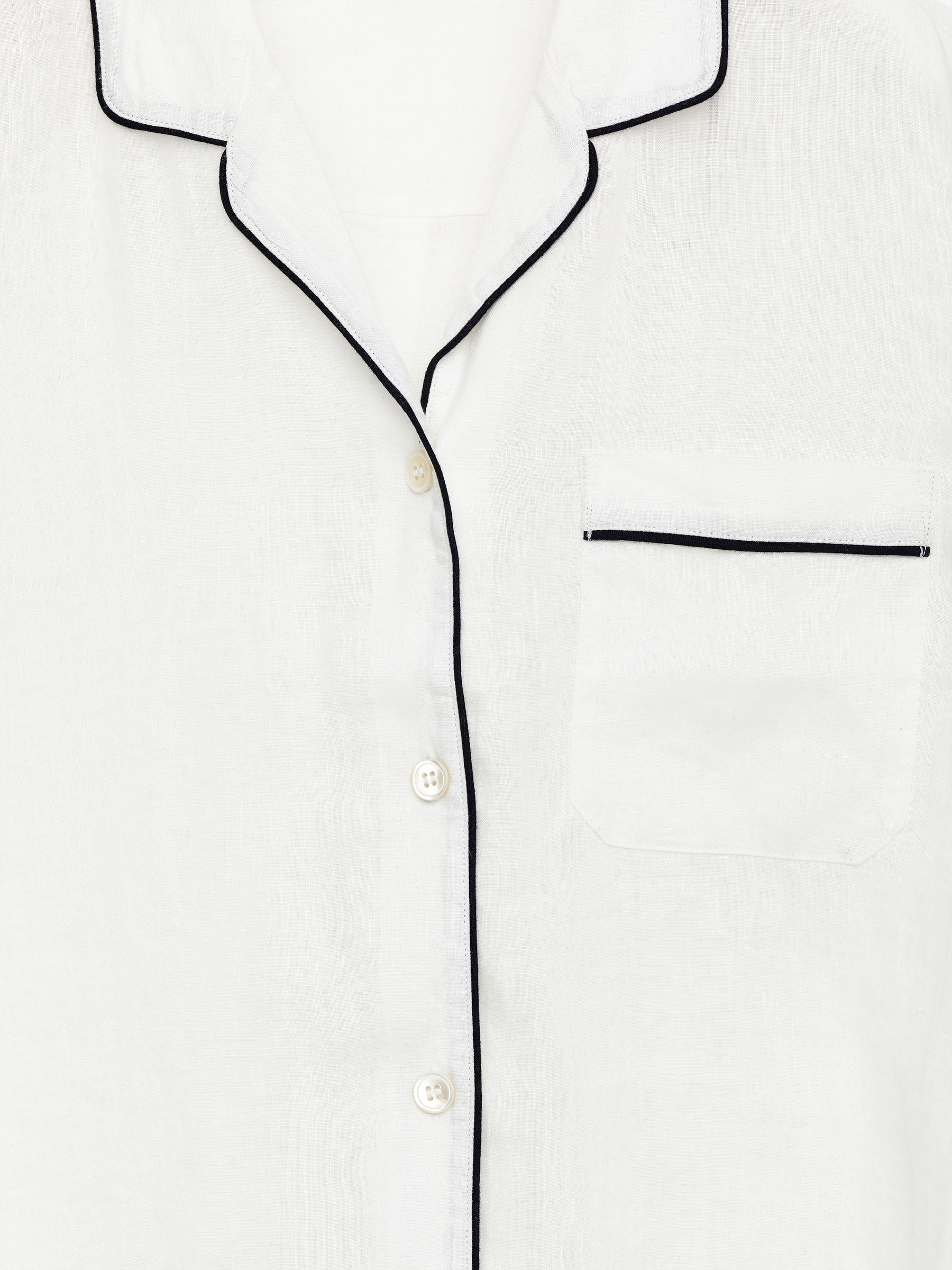 Linen Pyjama Shirt - White - Regular fit - Women - StillMedia/DescriptiveDetail - 2