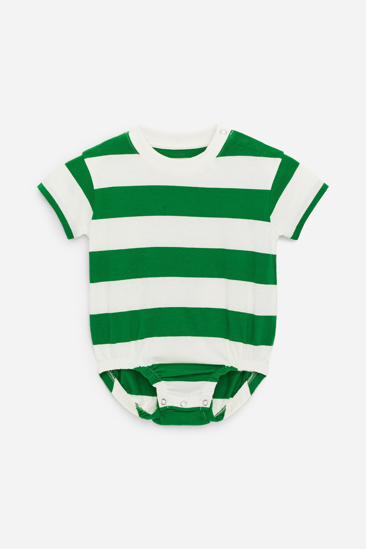 Barboteuse à manches courtes en jersey-Vert/Blanc - 1