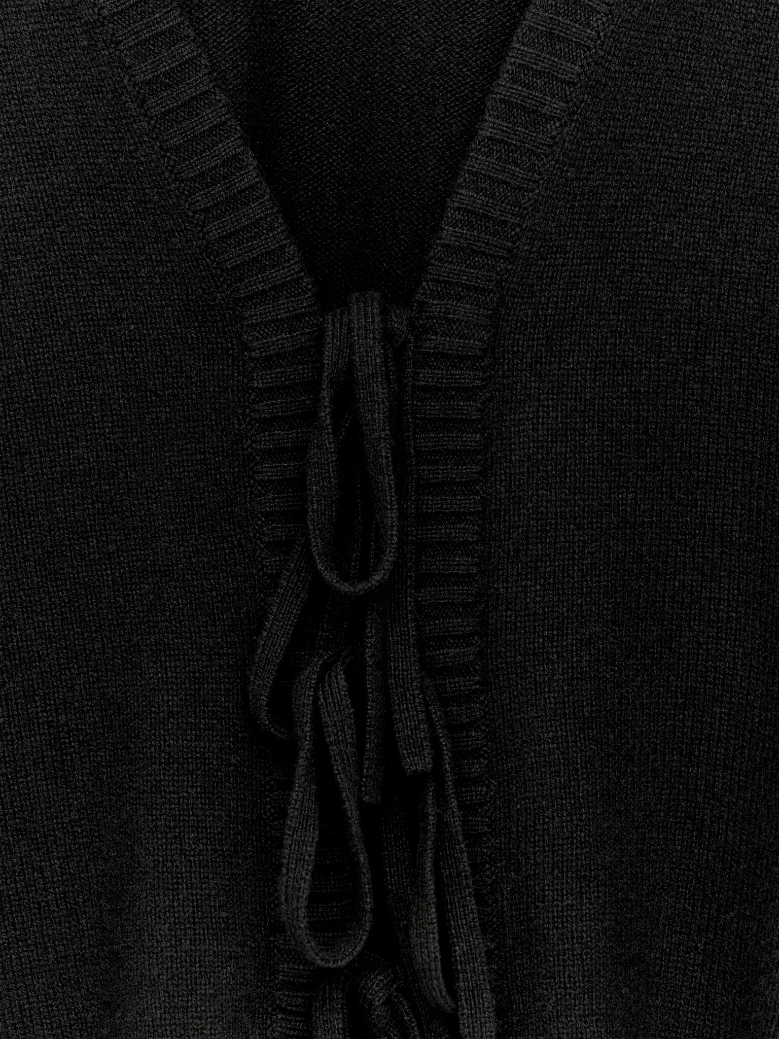 Cardigan en laine noué sur le devant - Noir - 4