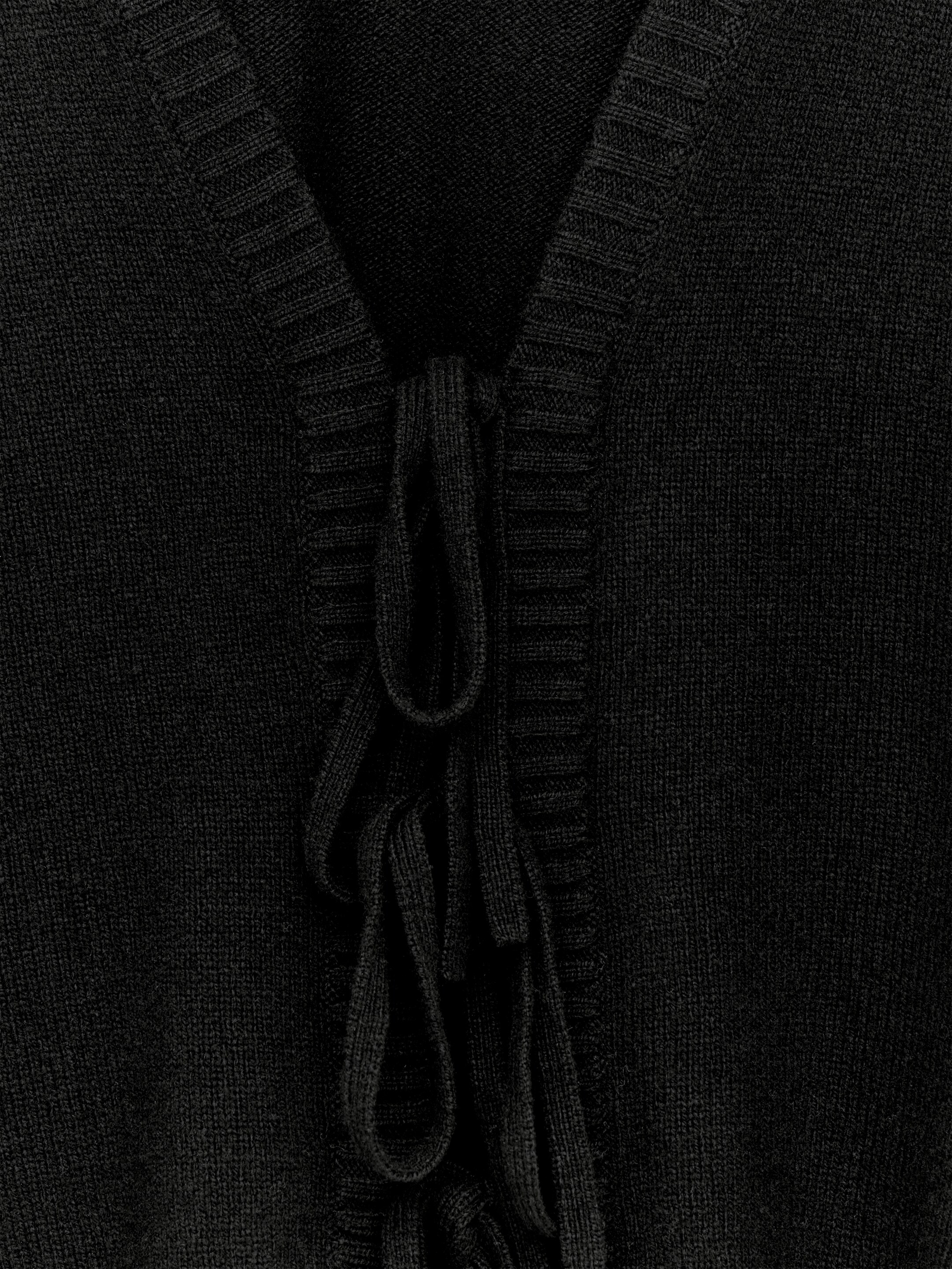 Näytä suurempi kuva: Solmittava villaneuletakki - Musta - NAISET | H&M FI 6