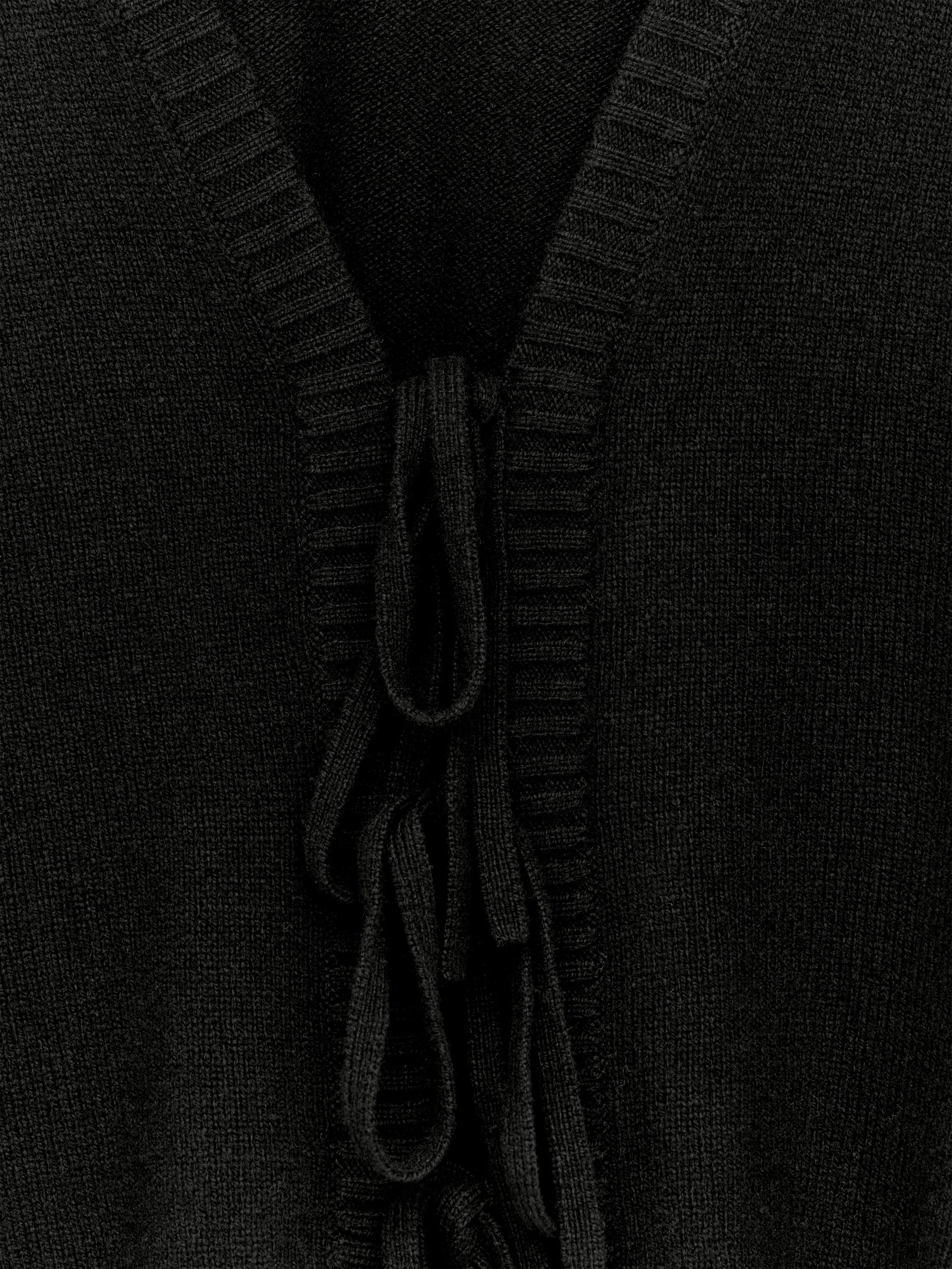 Wool Tie-Front Cardigan - Black - Regular fit - Women - StillMedia/DescriptiveDetail - 2