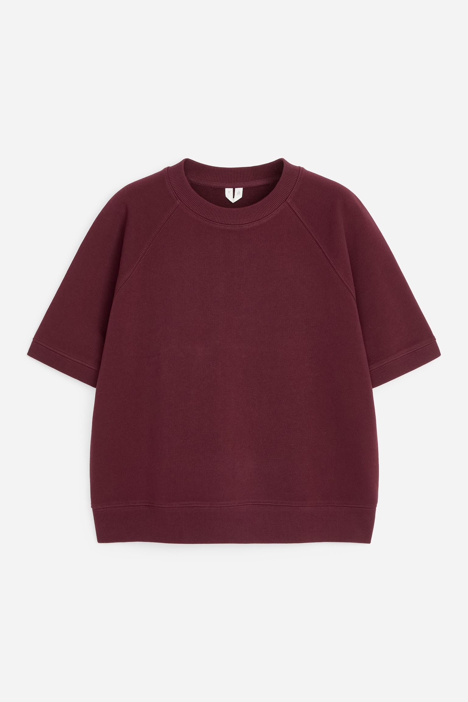 Sweatshirt i fransk frotté - Mørkerød/Råhvid/sort/Mørkeblå - 1