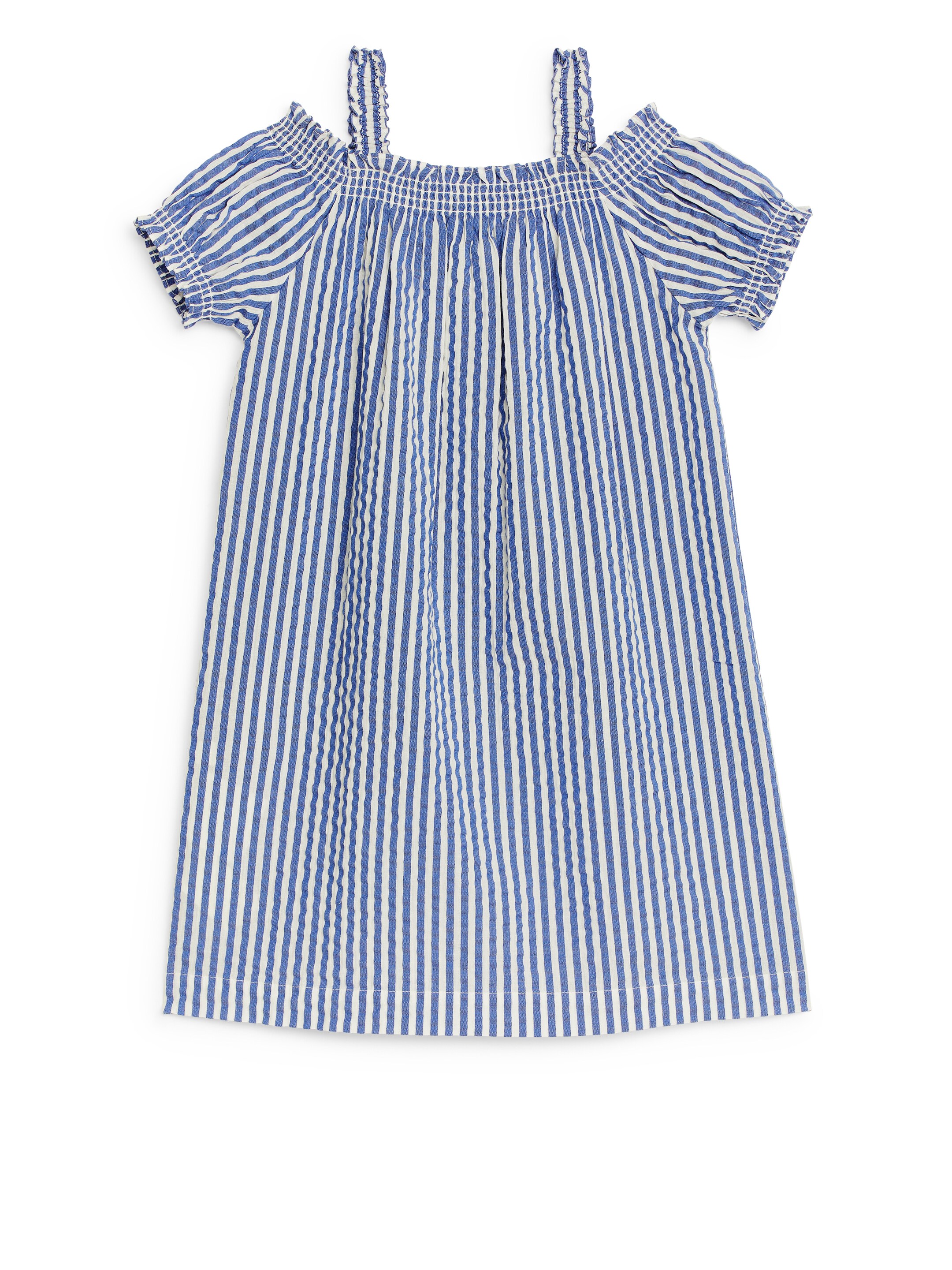 View larger image: Off-Shoulder Dress - Blue/White - Kids | H&M GB 2