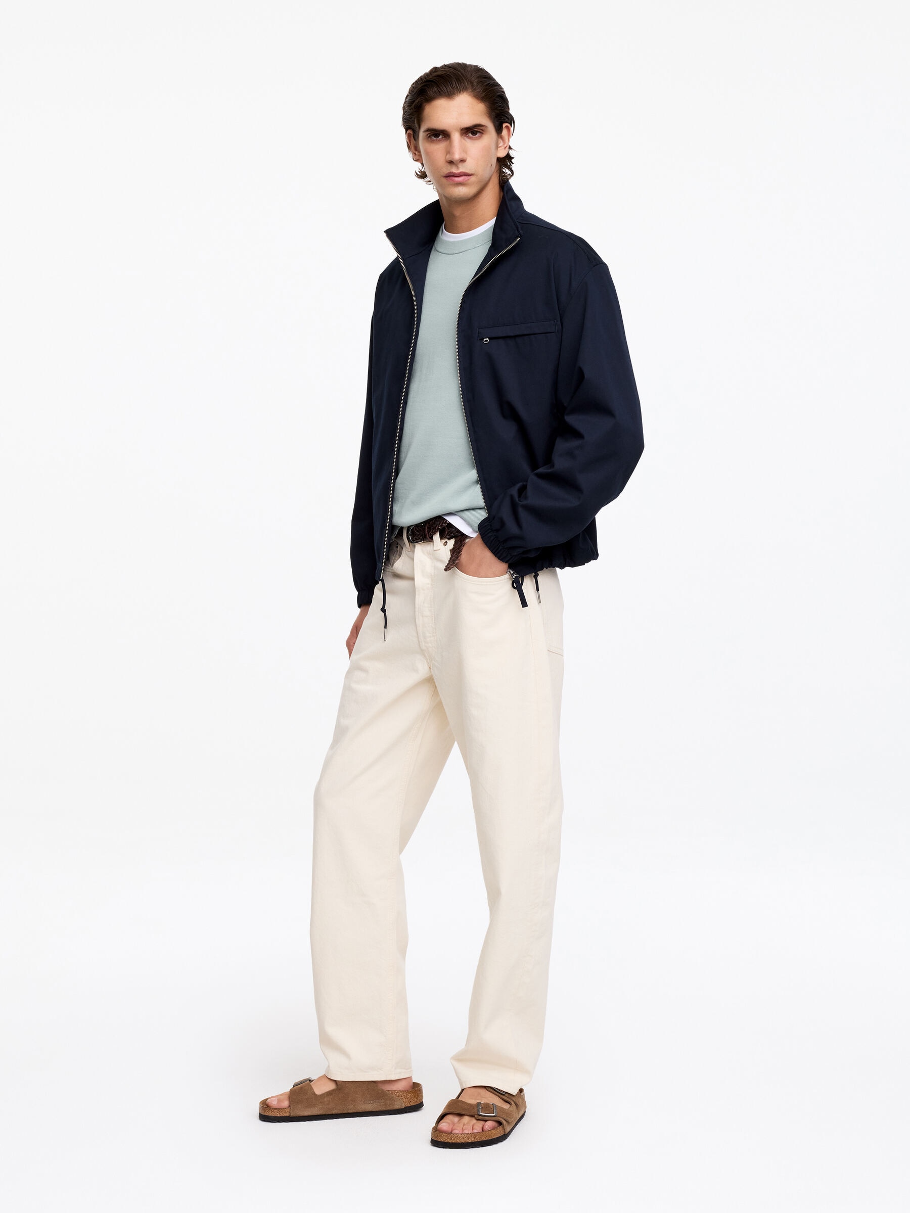 Lightweight Cotton Crewneck Jumper - Dusty Mint Green - Regular fit - Men - StillMedia/Lookbook - 4