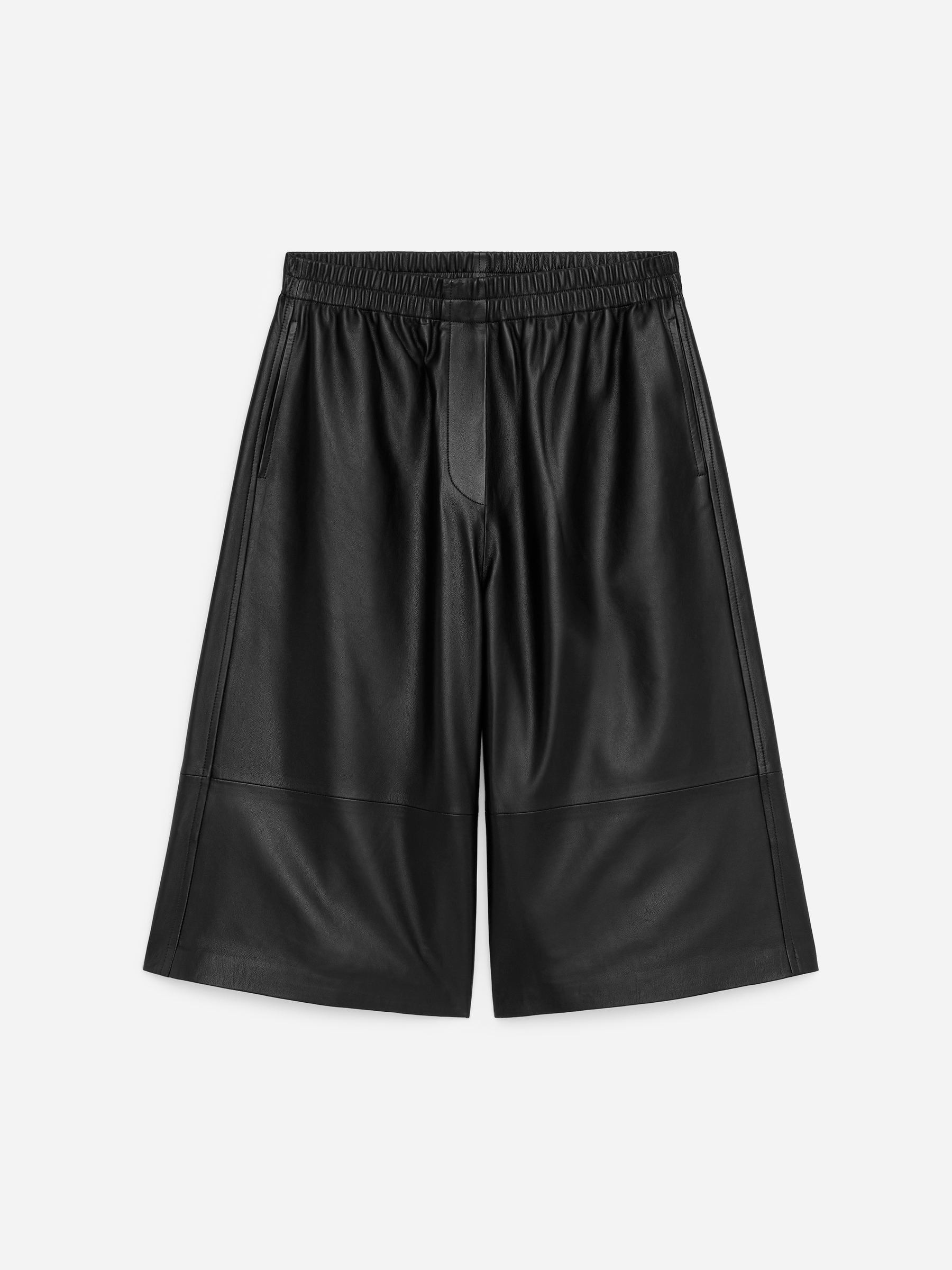 Leather Shorts-Black-18427