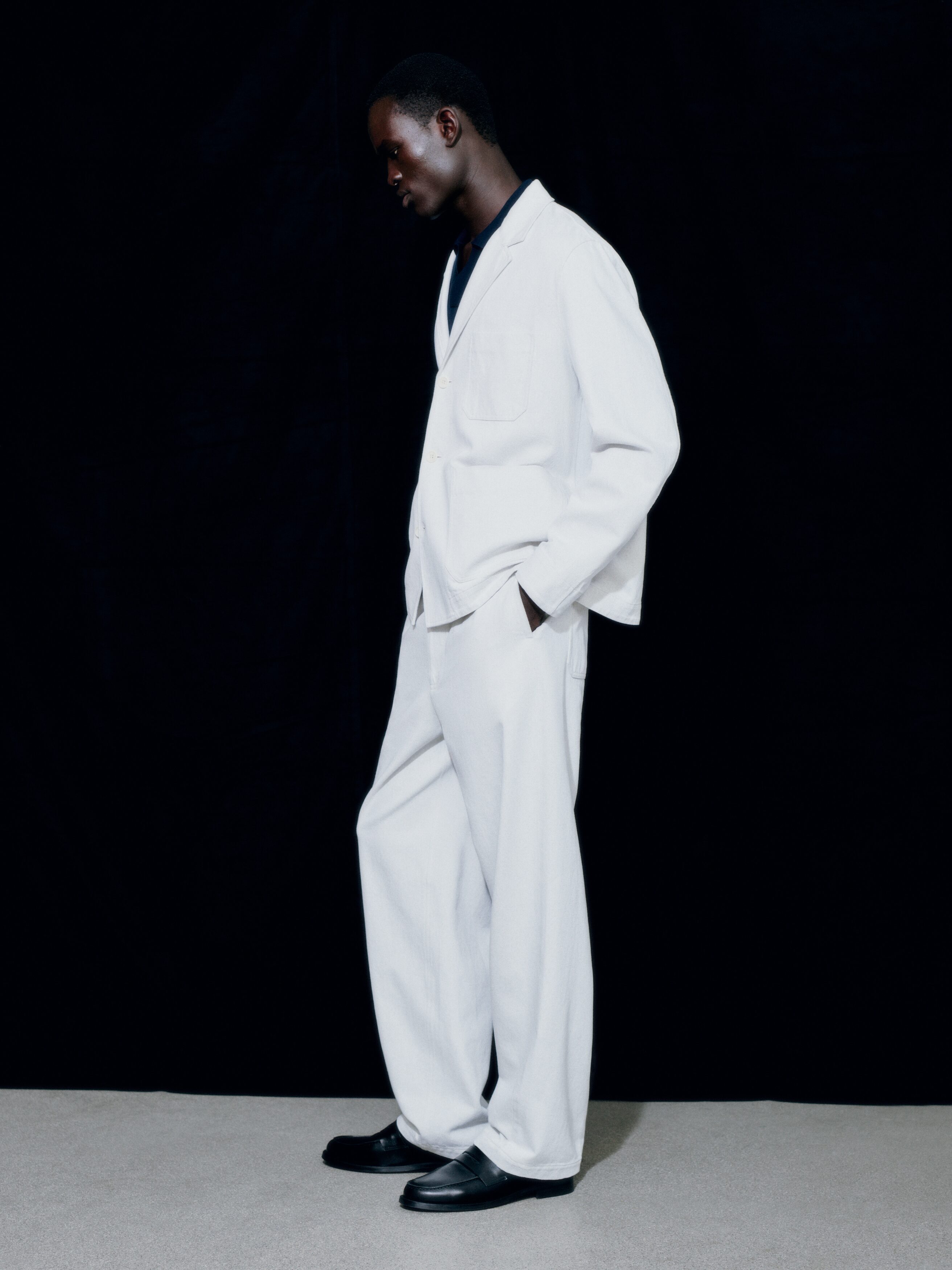 Loose Cotton Linen Trousers - Off White