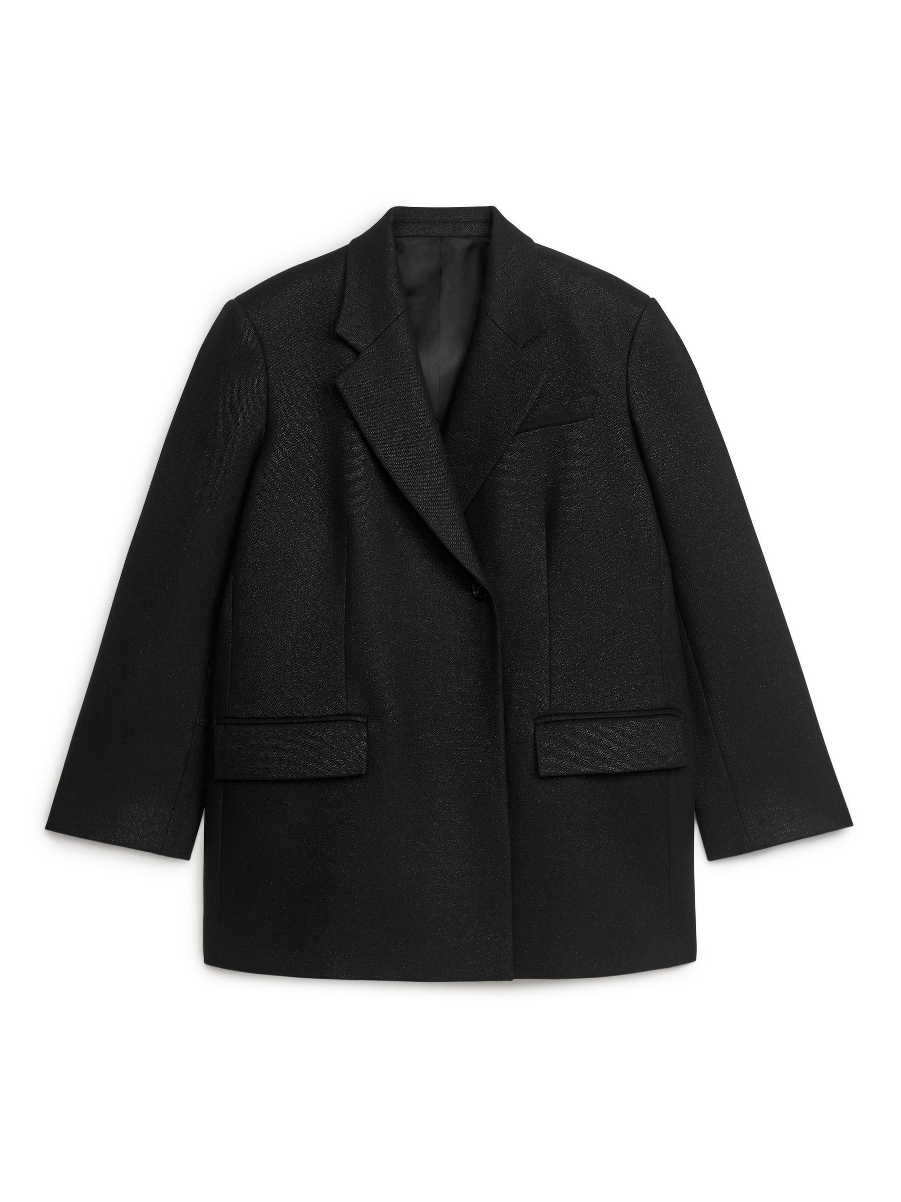 Blazer oversize con efecto brillante - Negro - Oversized - Women - StillMedia/DescriptiveStillLife - 1