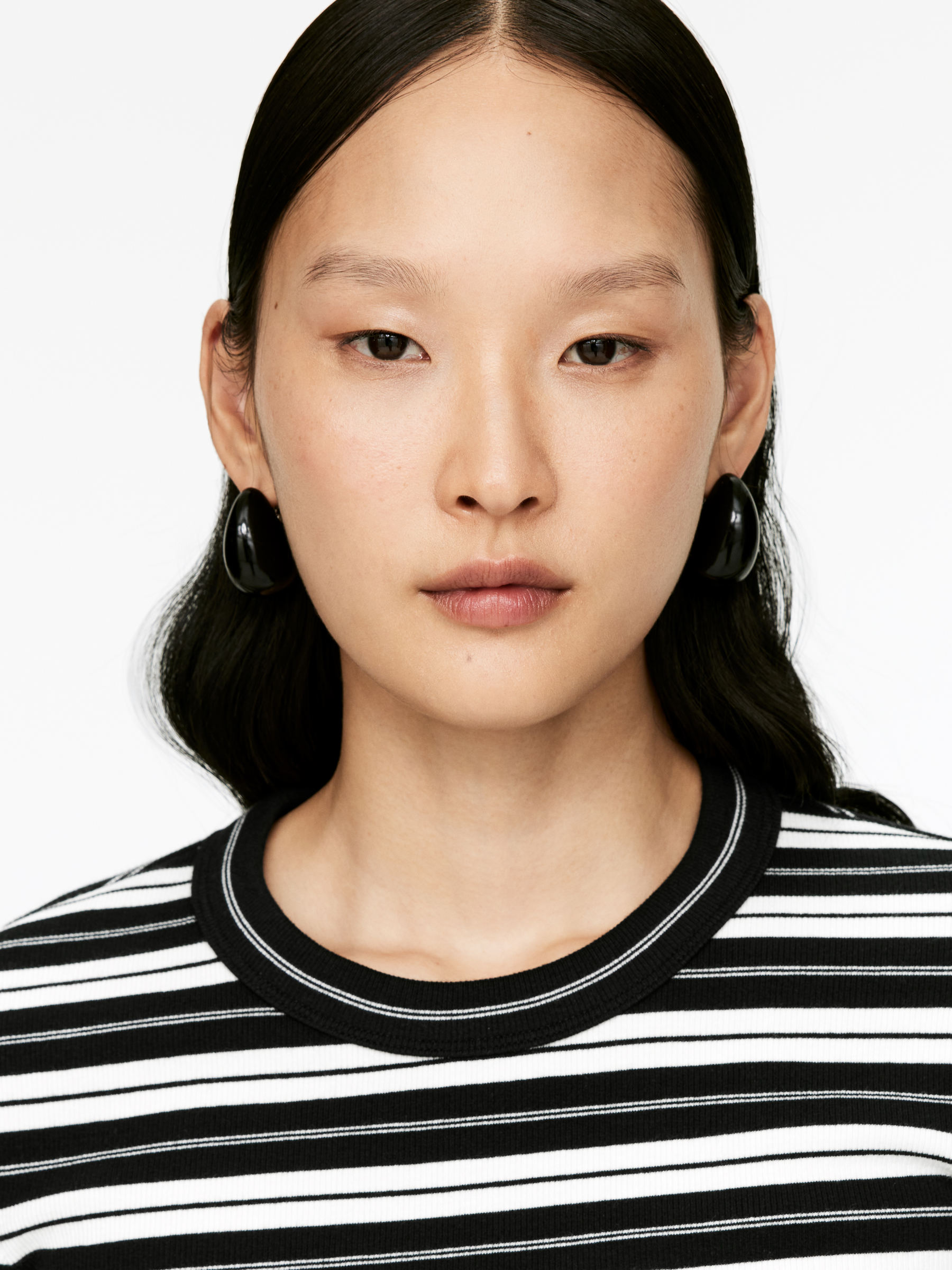 Rib Top - Black/White - Slim fit - Women - StillMedia/Lookbook - 3