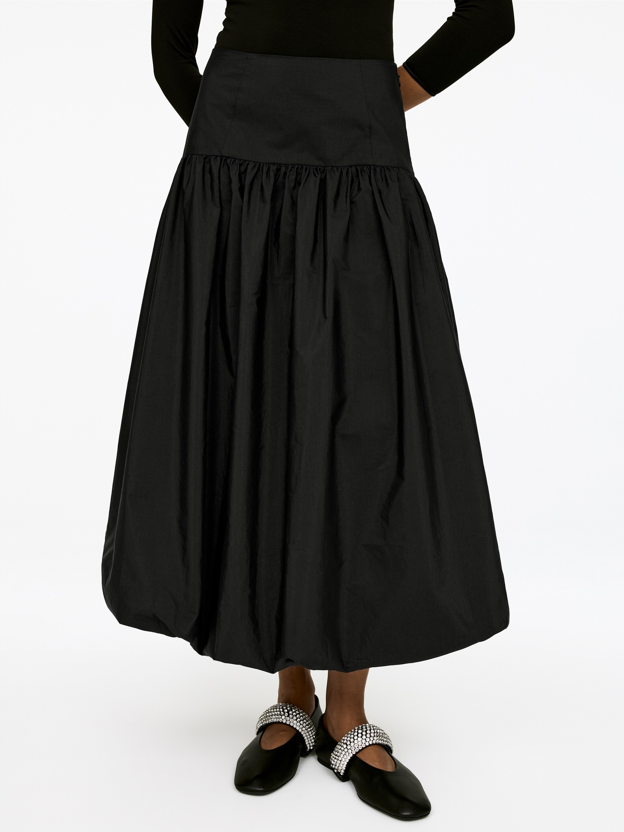 Vis større bilde: Taftbobleskjørt - Svart - DAME | H&M NO 4