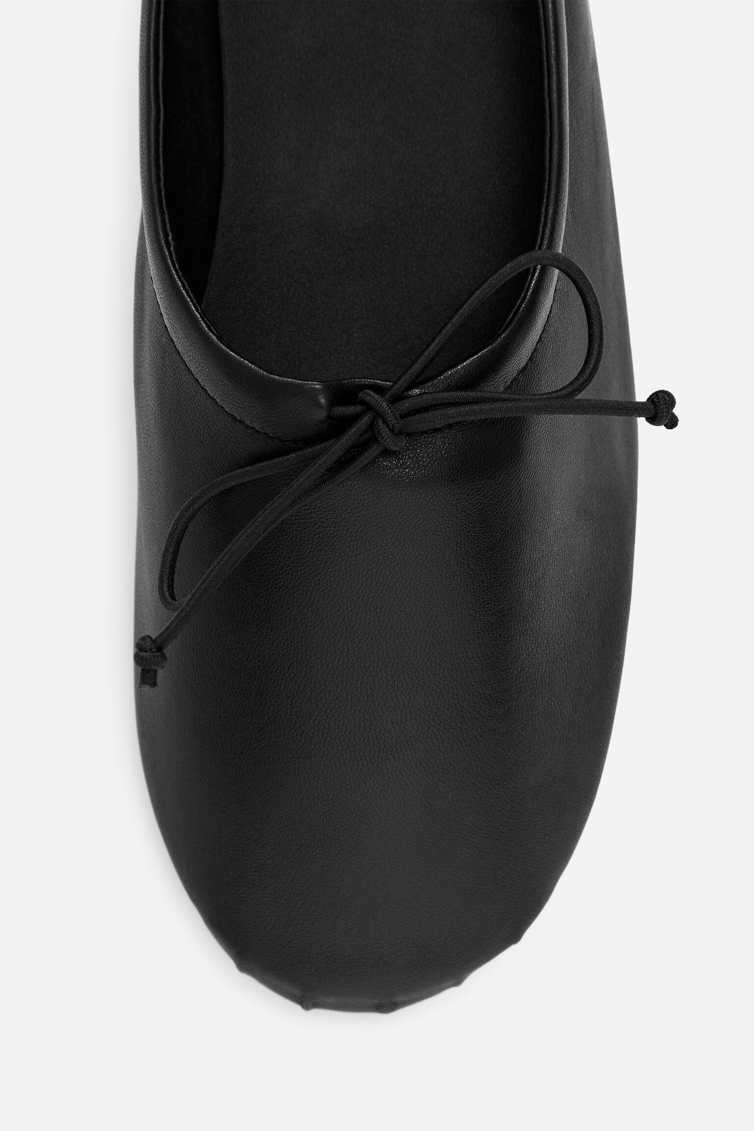 Sportieve leren ballerina's - Zwart - 6