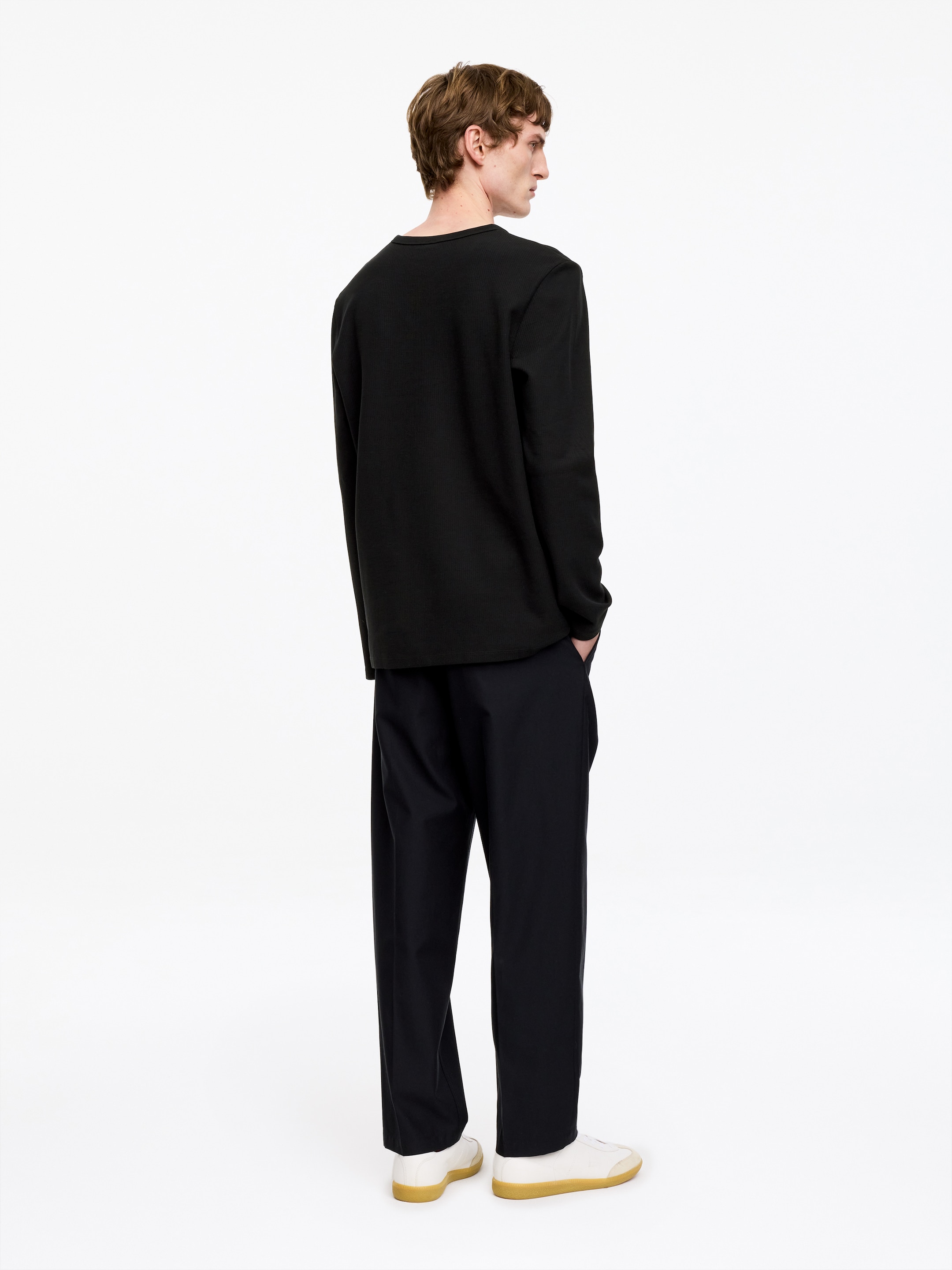 Henley Shirt - Black - Regular fit - Men - StillMedia/Lookbook - 3