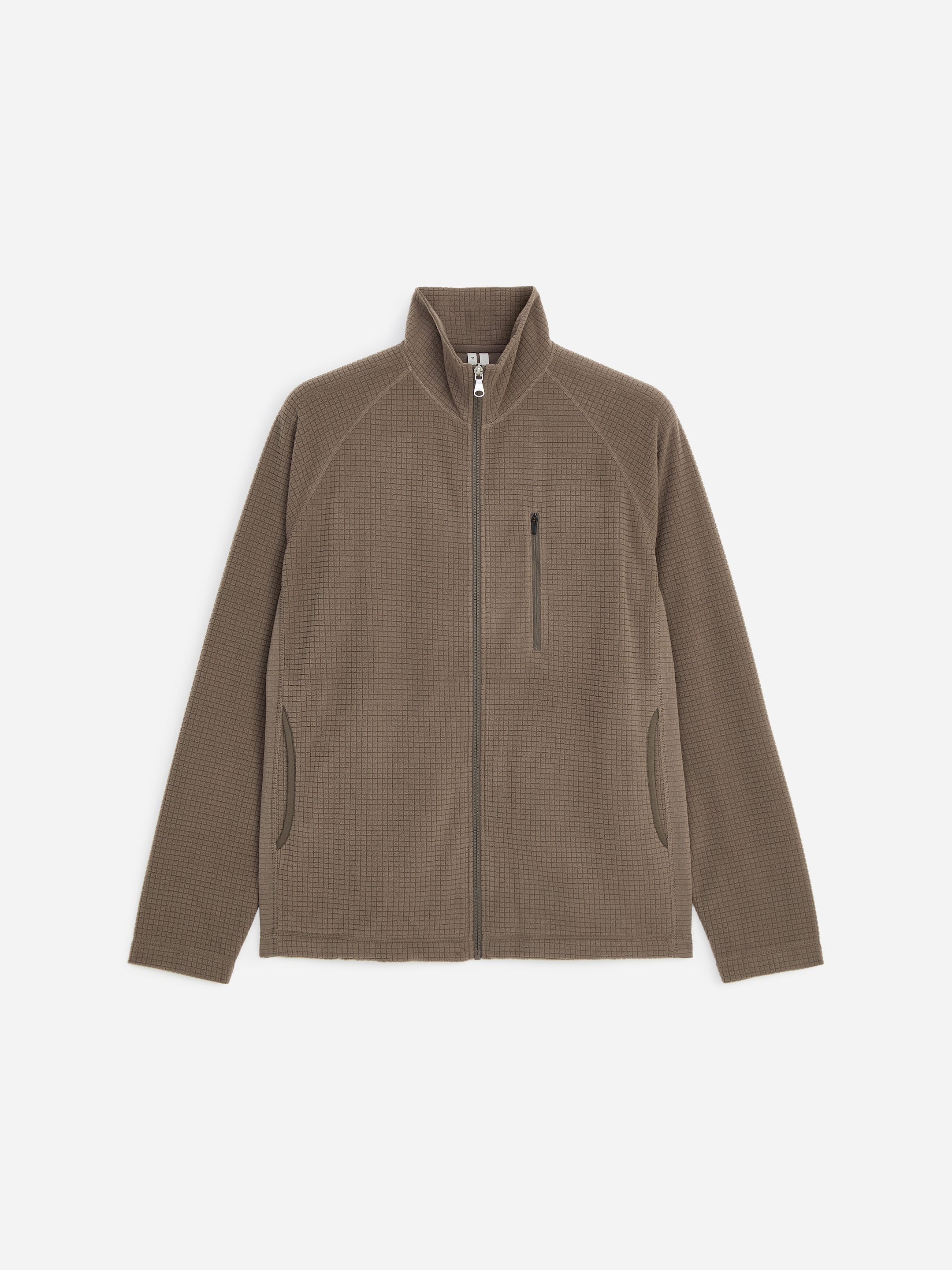 ARKET ACTIVE Grid Fleece Jacket - Brown - Regular fit - men - StillMedia/DescriptiveStillLife - 1