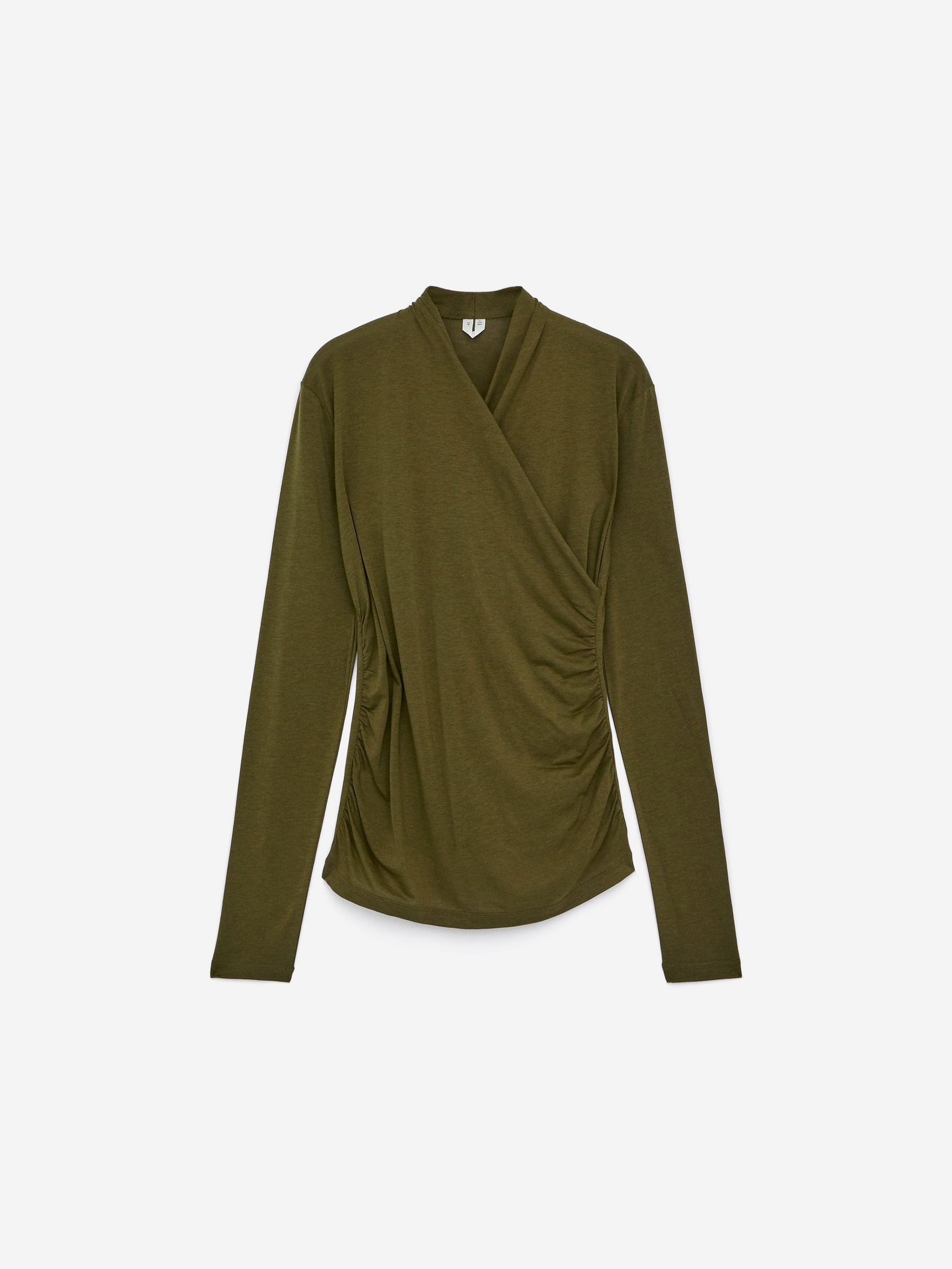 Wrap Lyocell-Cotton Top-Green-16612