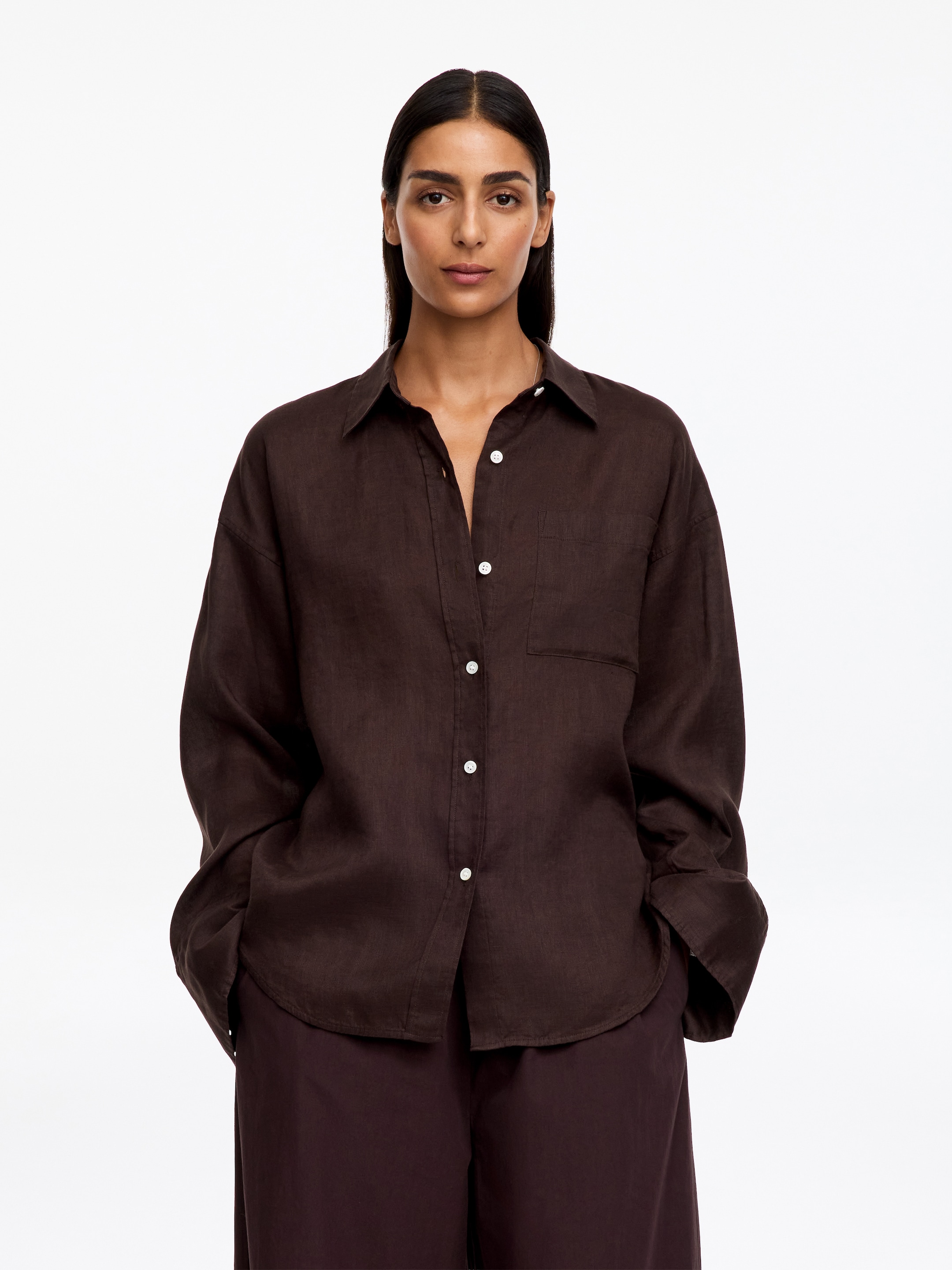 Linen Shirt - Brown - Regular fit - Women - StillMedia/Lookbook - 10