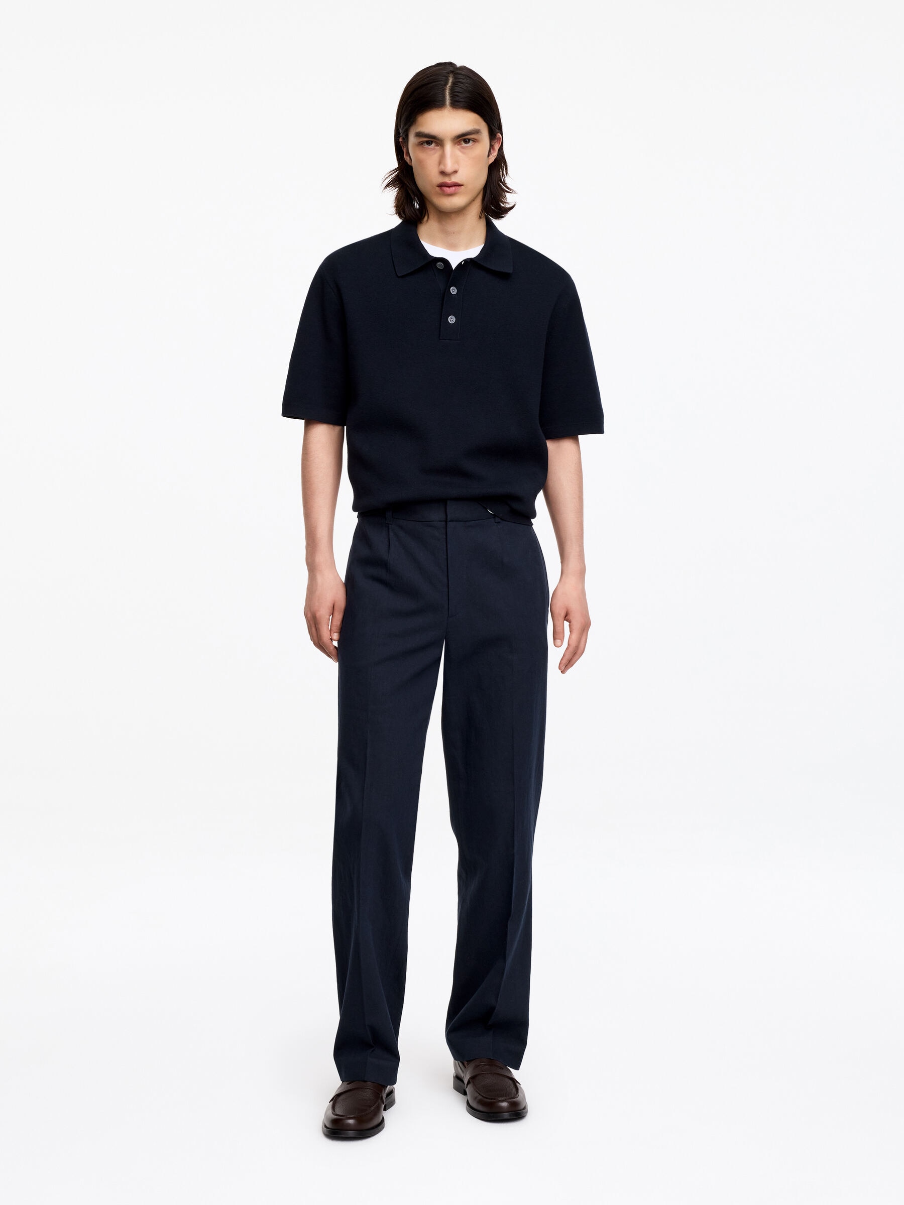 Linen Blend Trousers-#272930-19559