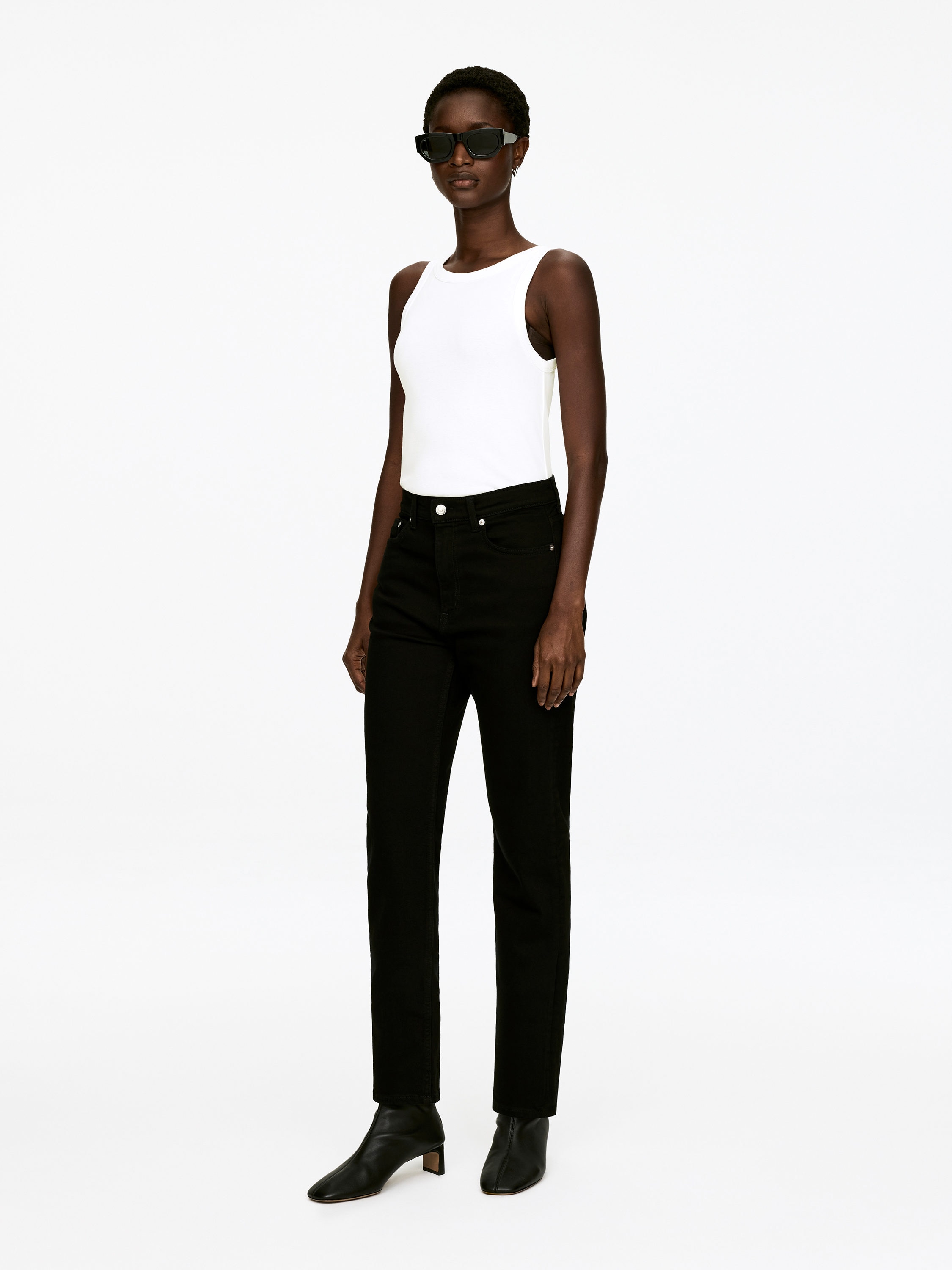 Rib Tank Top - White - Slim fit - Women - StillMedia/Lookbook - 36