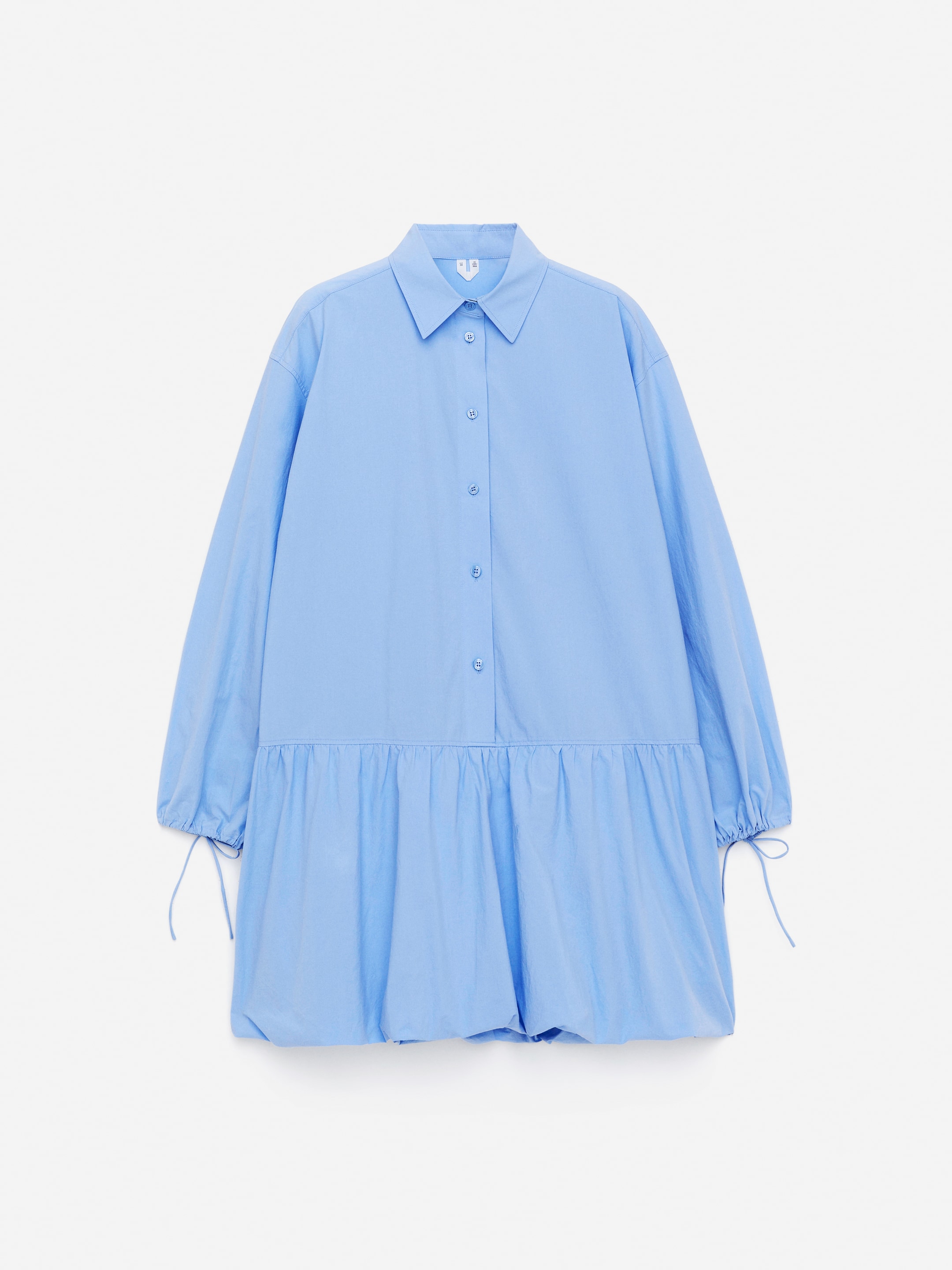 Kleid mit Bubble-Saum-Blau-16220