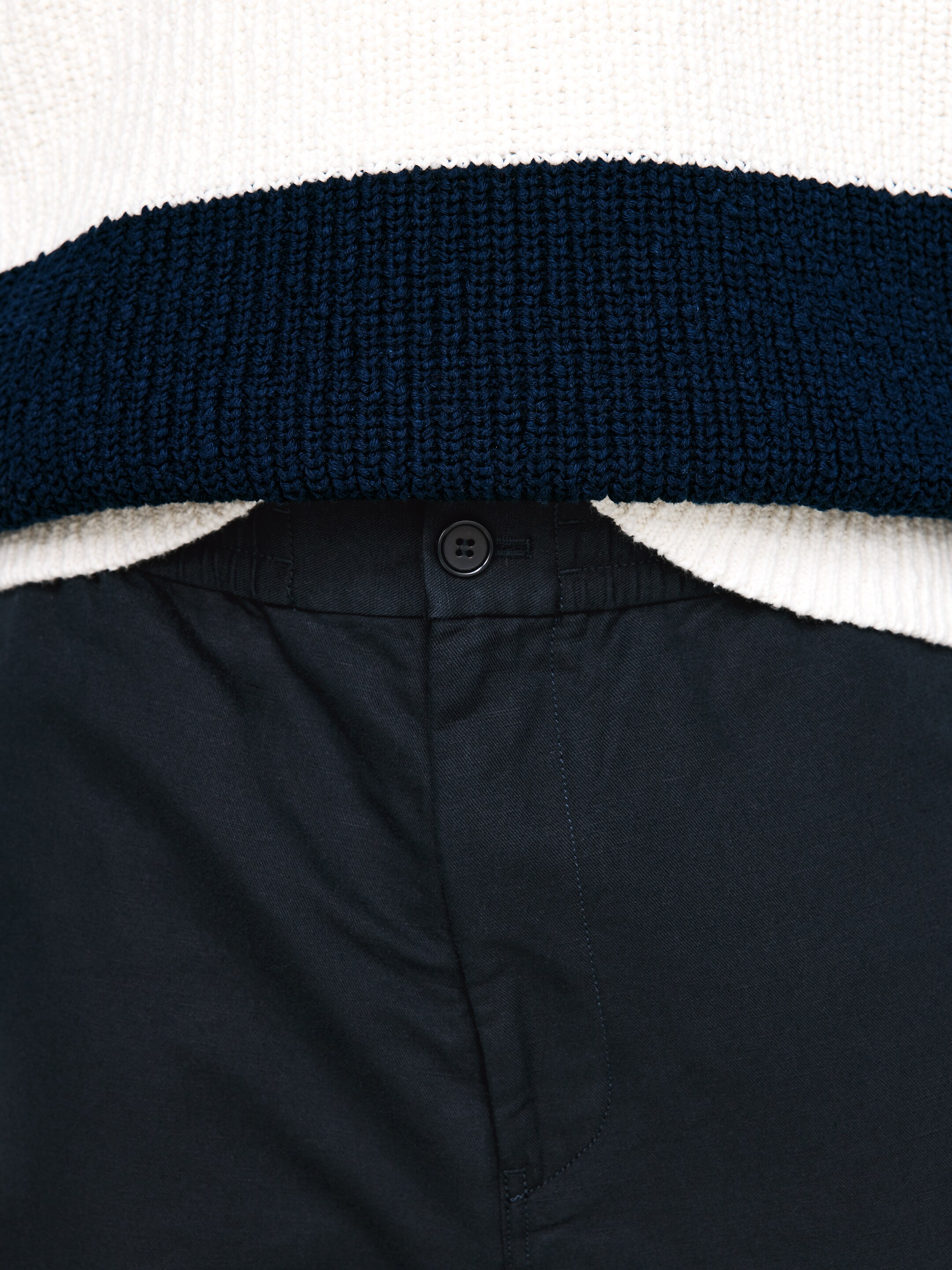 View larger image: Linen Blend Trousers - Dark Blue - Men | H&M GB 4