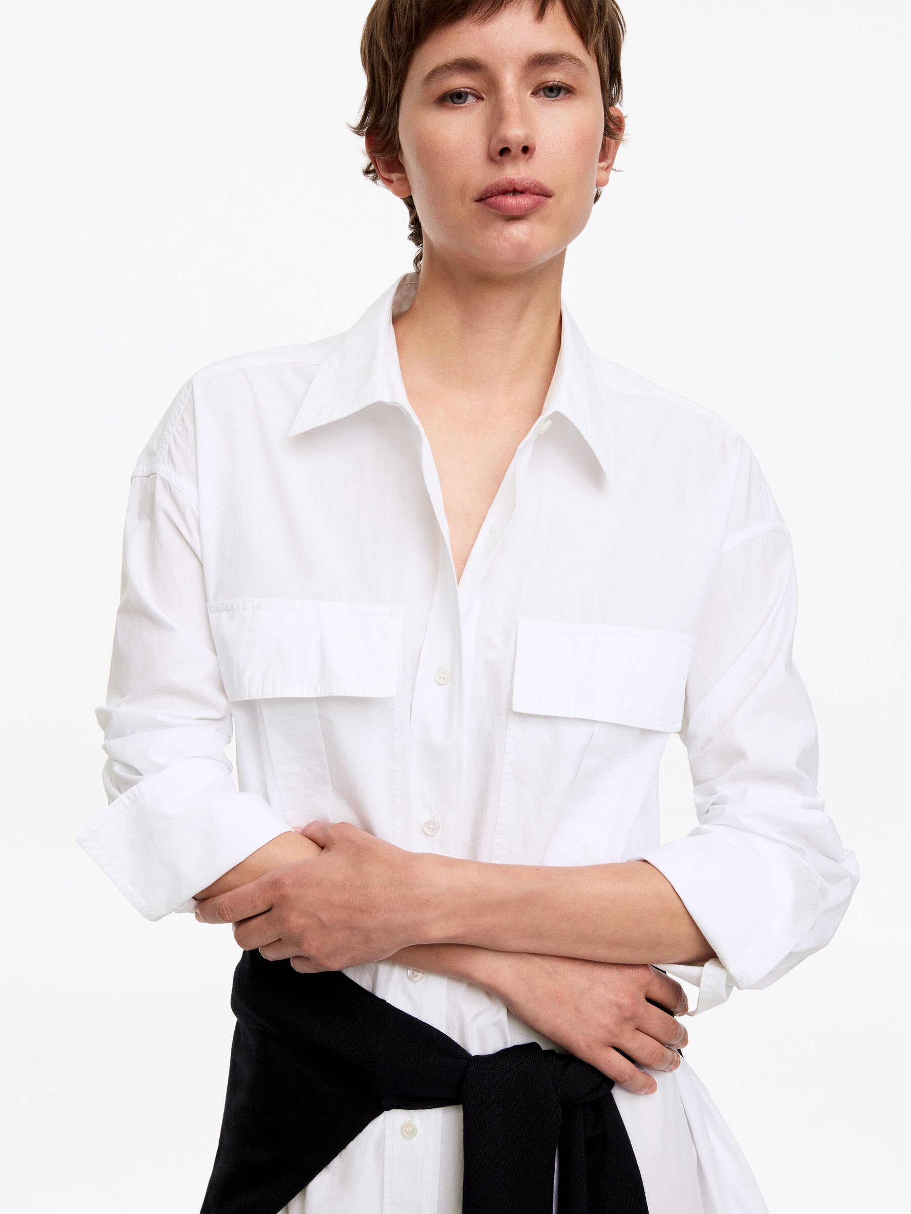 Robe-chemise en coton - Blanc - Loose fit - Femme - StillMedia/Lookbook - 2