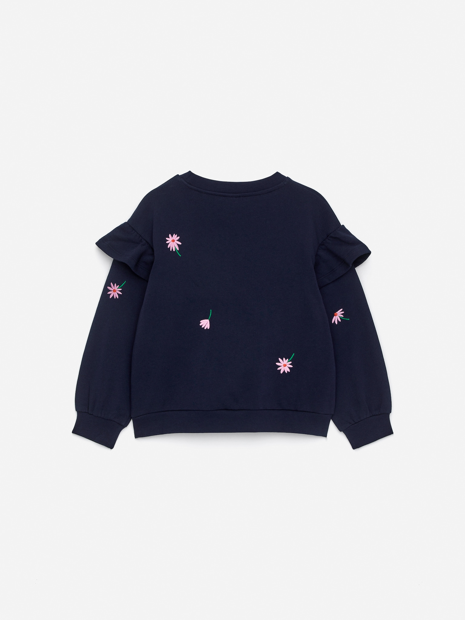 Sweatshirt med volanger - Mörkblå/rosa - 3