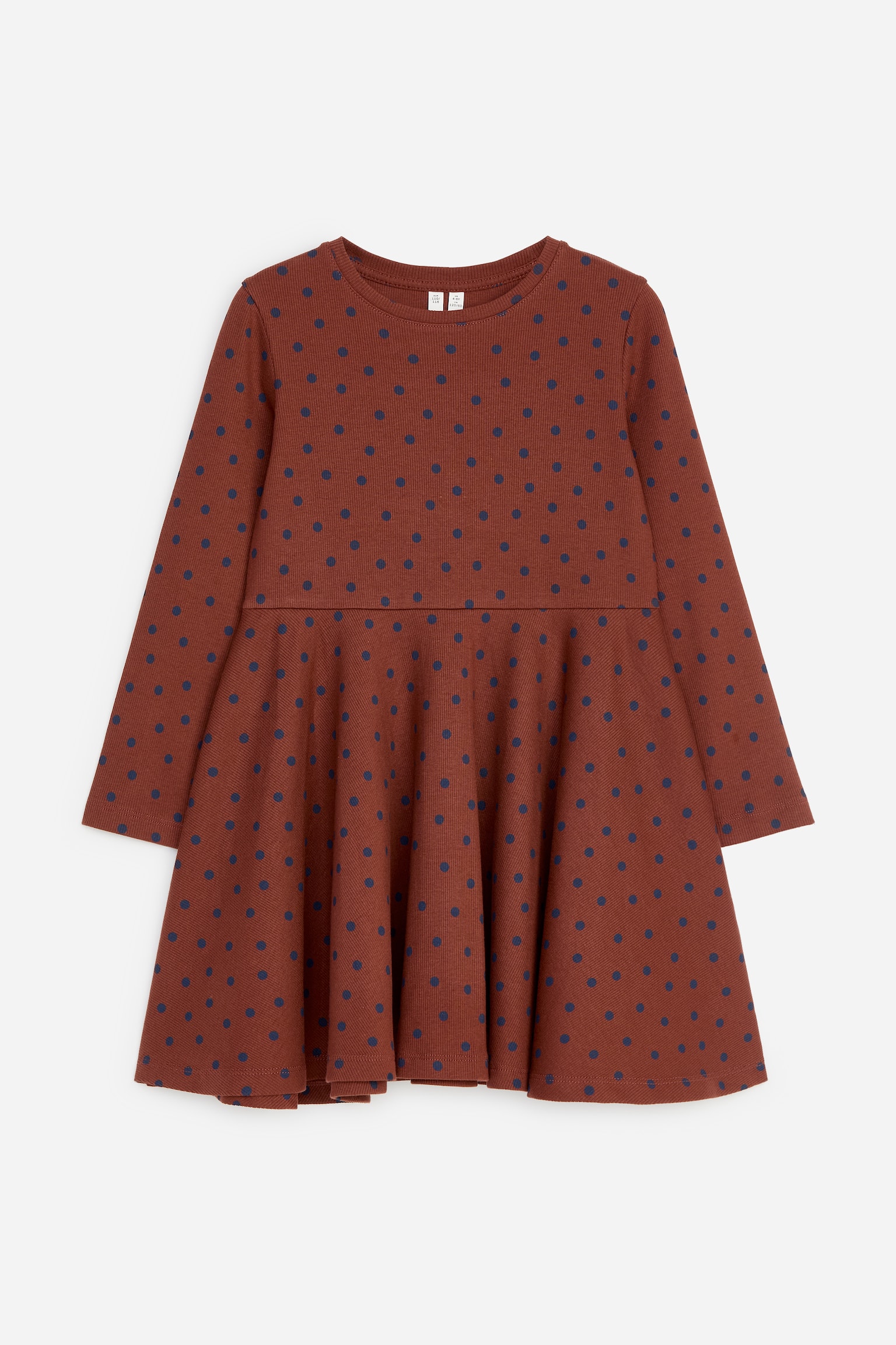 Robe en jersey imprimée - Rouille/Pois bleus/Bleu foncé/Fleurs