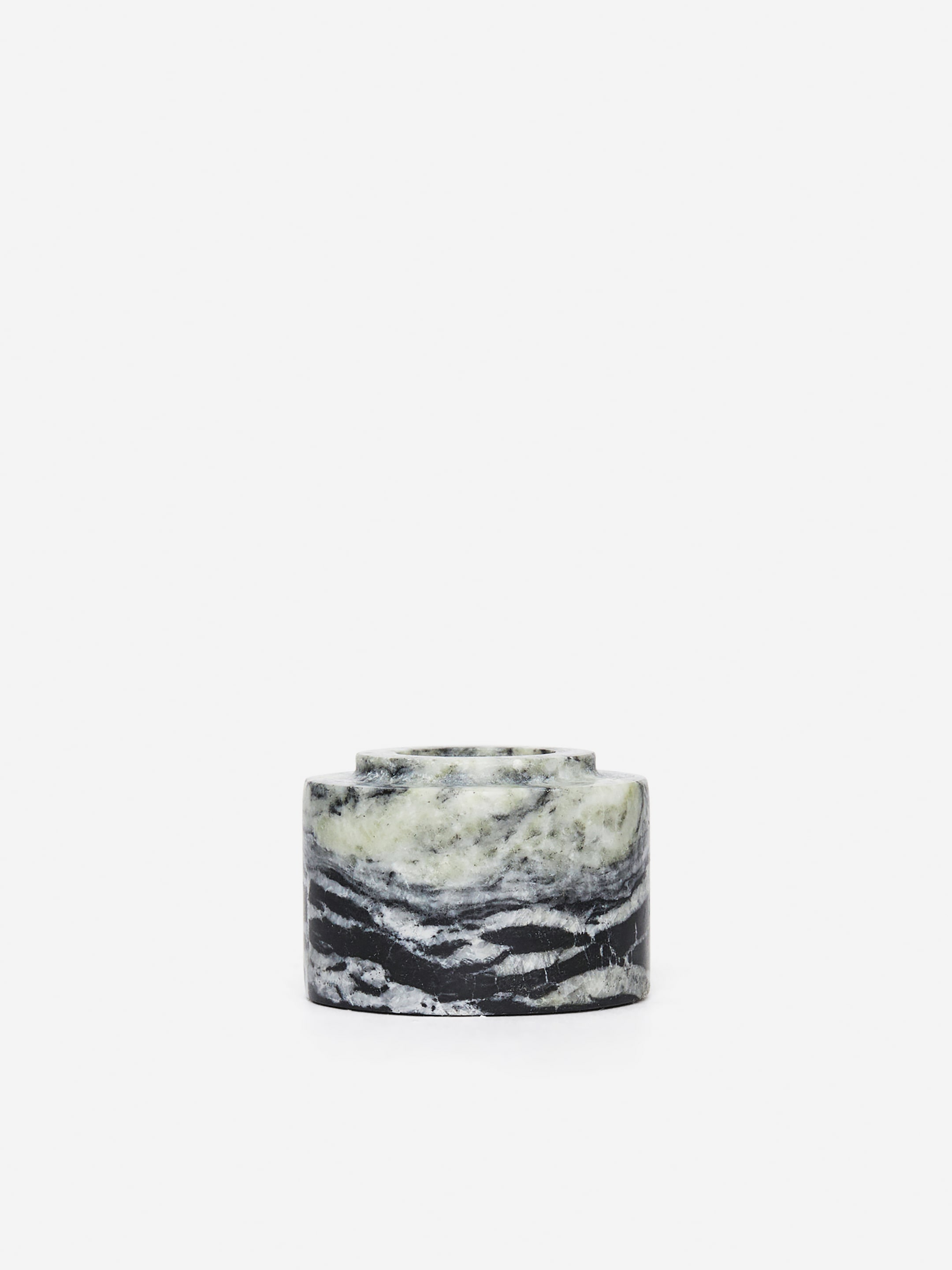 Marble Candle Holder-#7C8286-7056