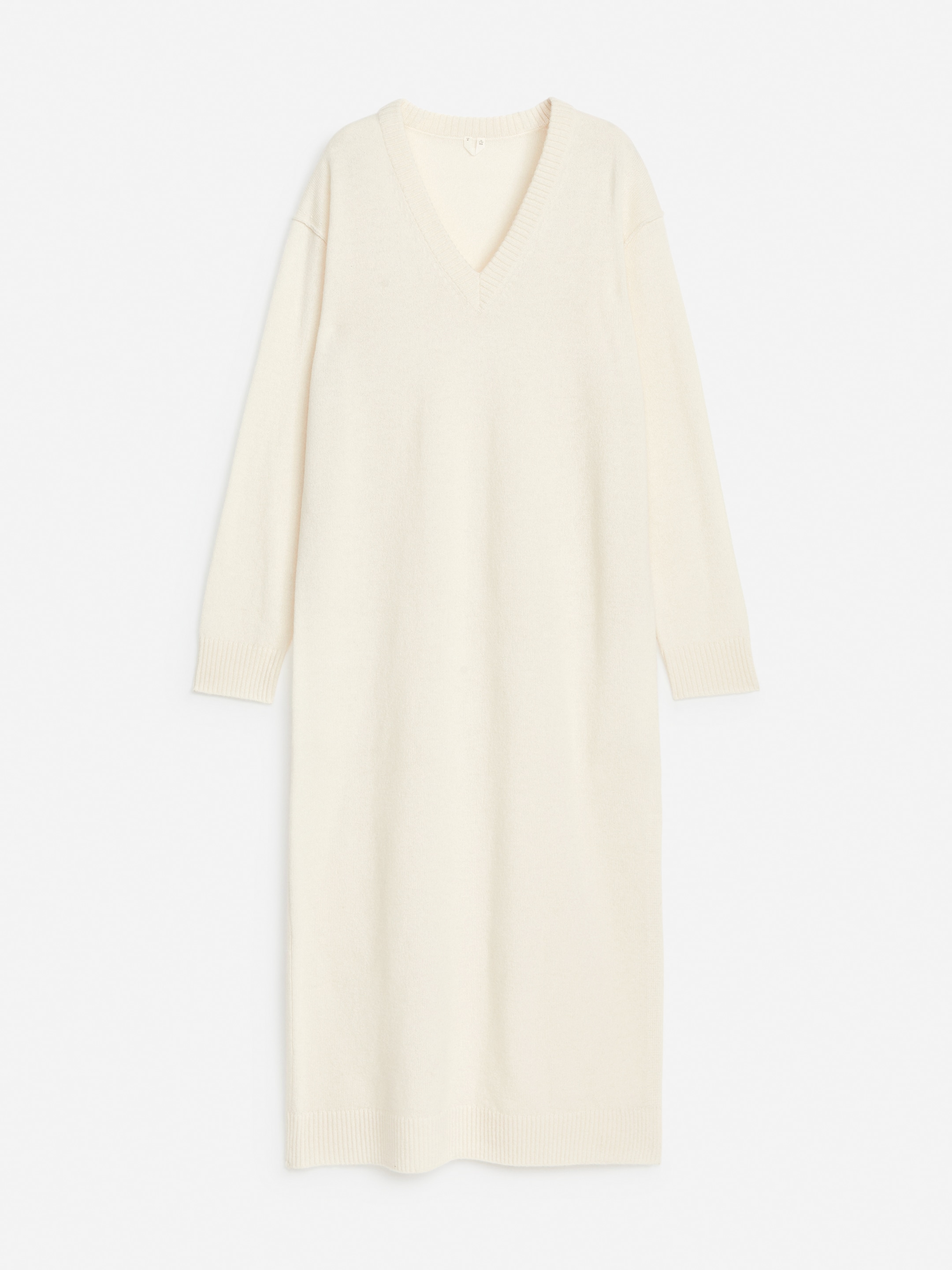 Agrandir l'image: Robe en laine à col en V - Blanc cassé - FEMME | H&M CH 1