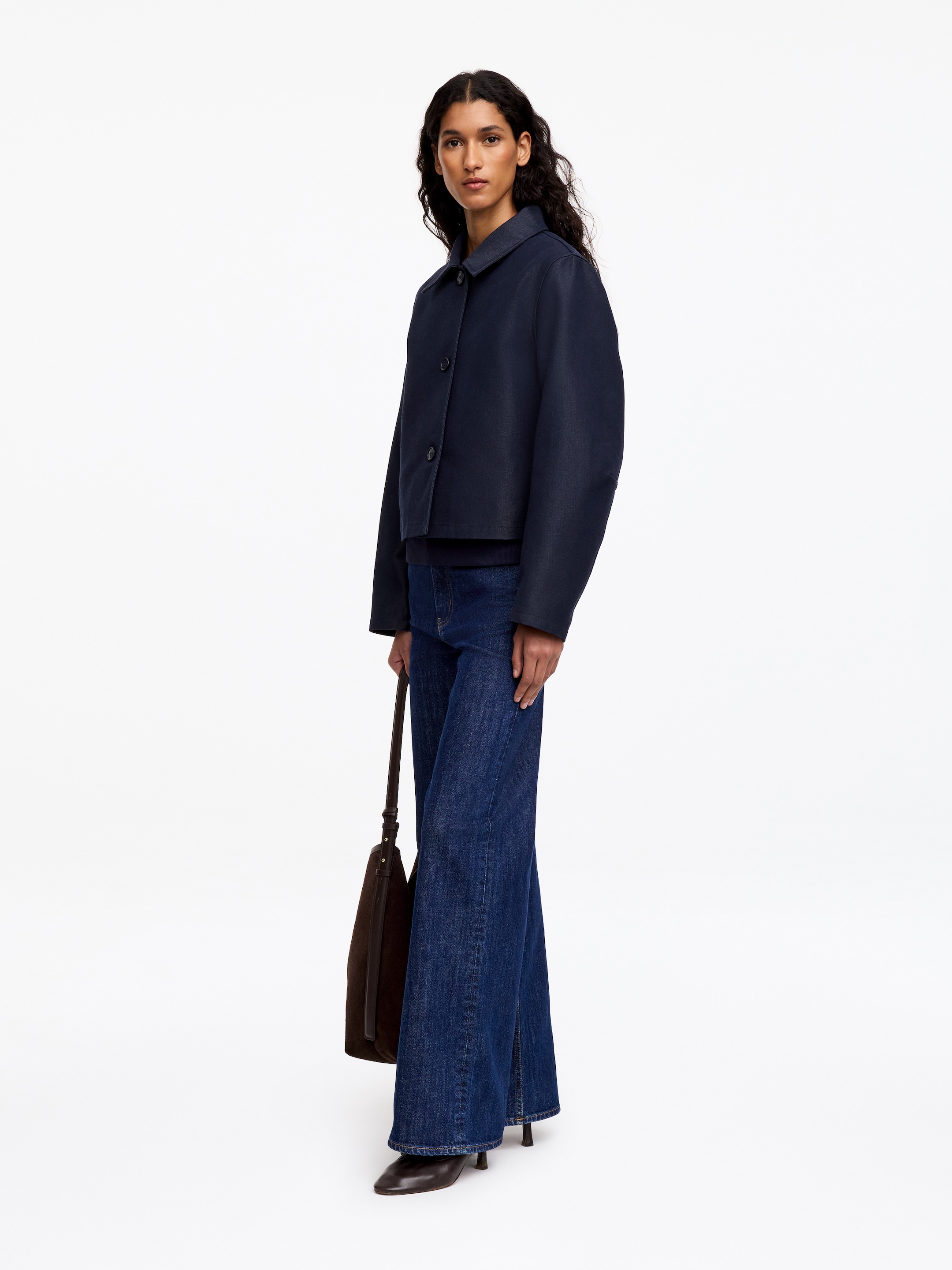Lustrous Cotton-Blend Overshirt - Steel Blue - Regular fit - Women - StillMedia/Lookbook - 4
