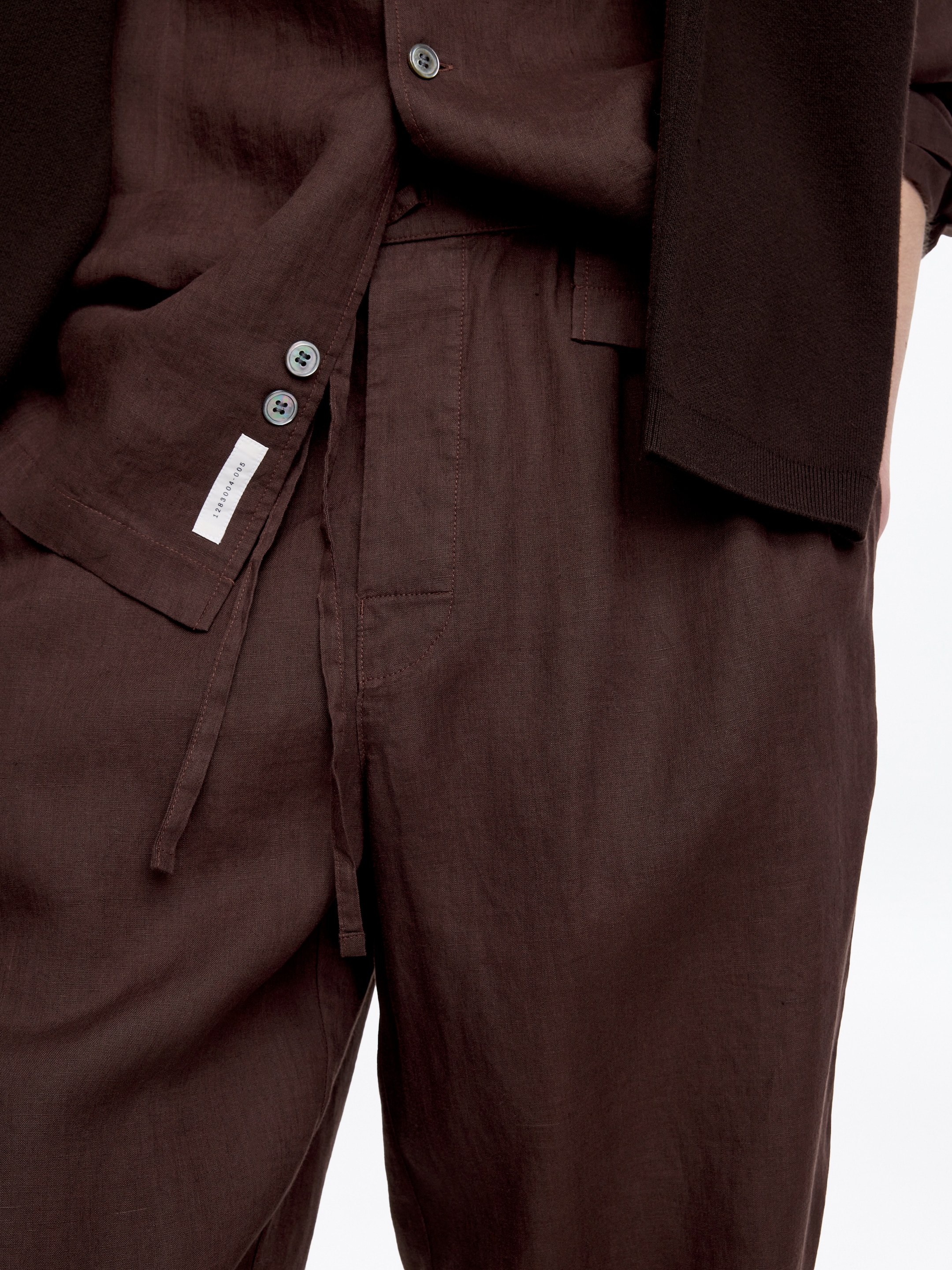 Lockere Leinenhose - Dunkelbraun - Relaxed Fit - Herren - StillMedia/Lookbook - 3