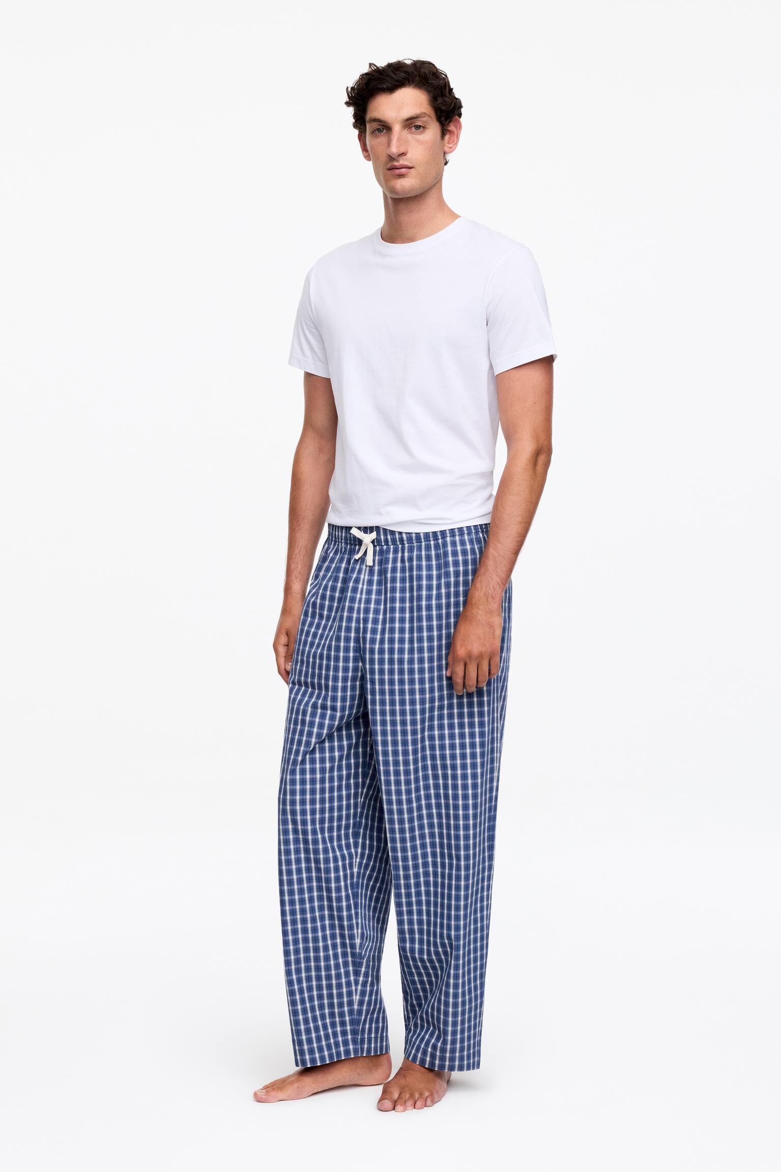 Pantalon de pyjama large - Bleu/Carreaux - 3
