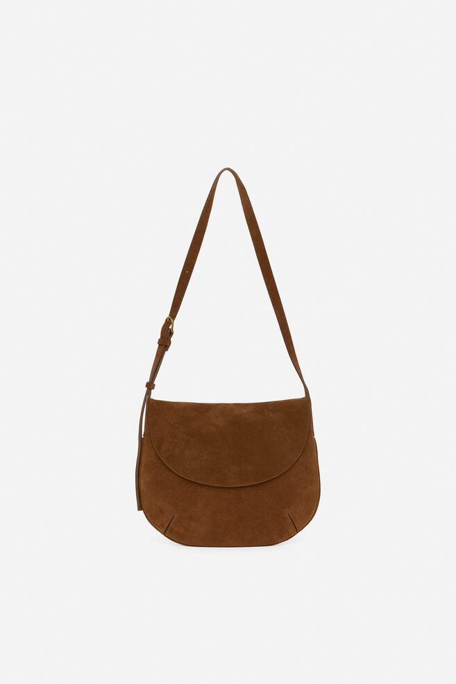 Crossbody-laukku mokkanahkaa - Ruskea - 1