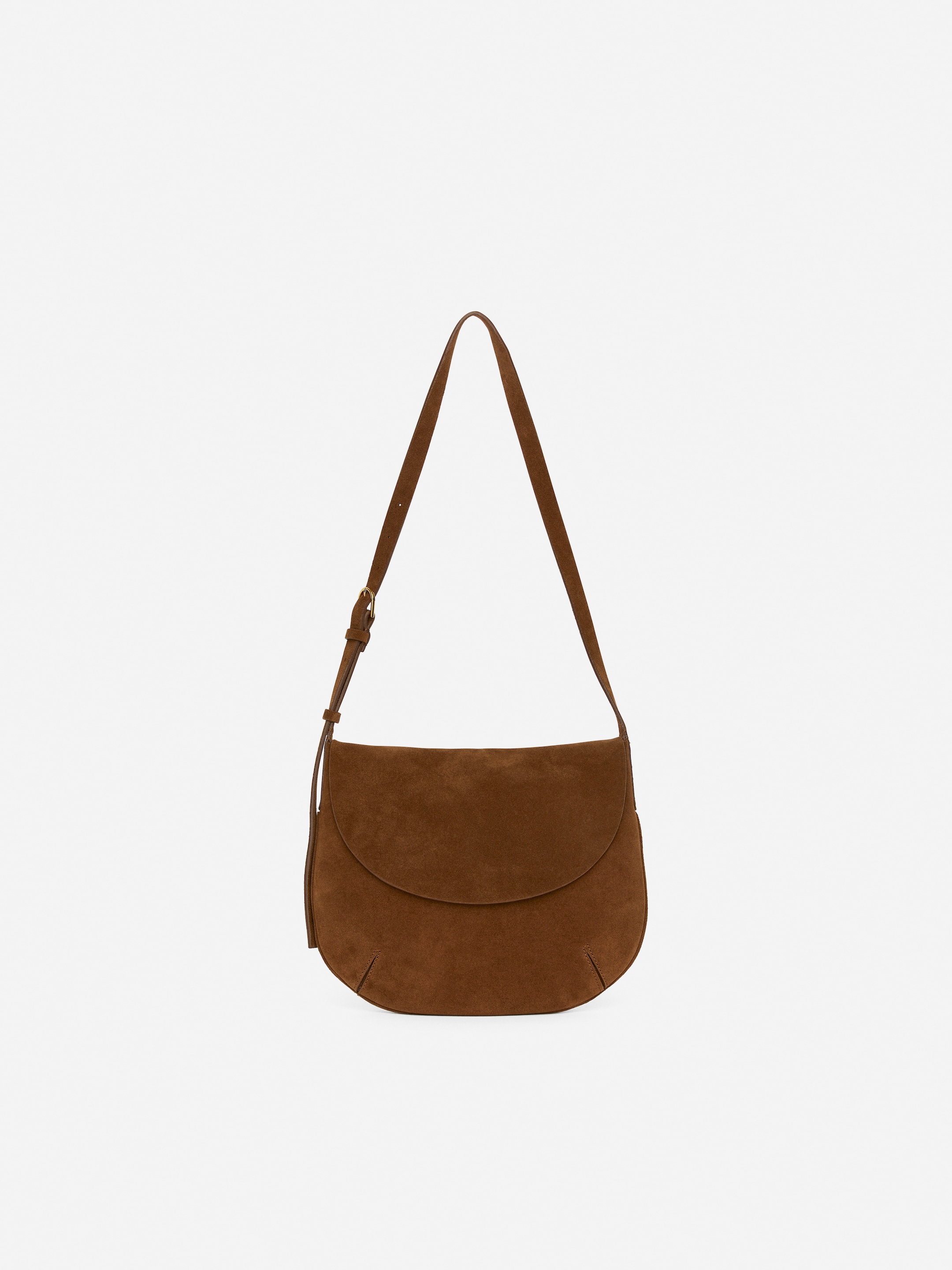Split Suede Crossbody Bag-#A76F43-15072
