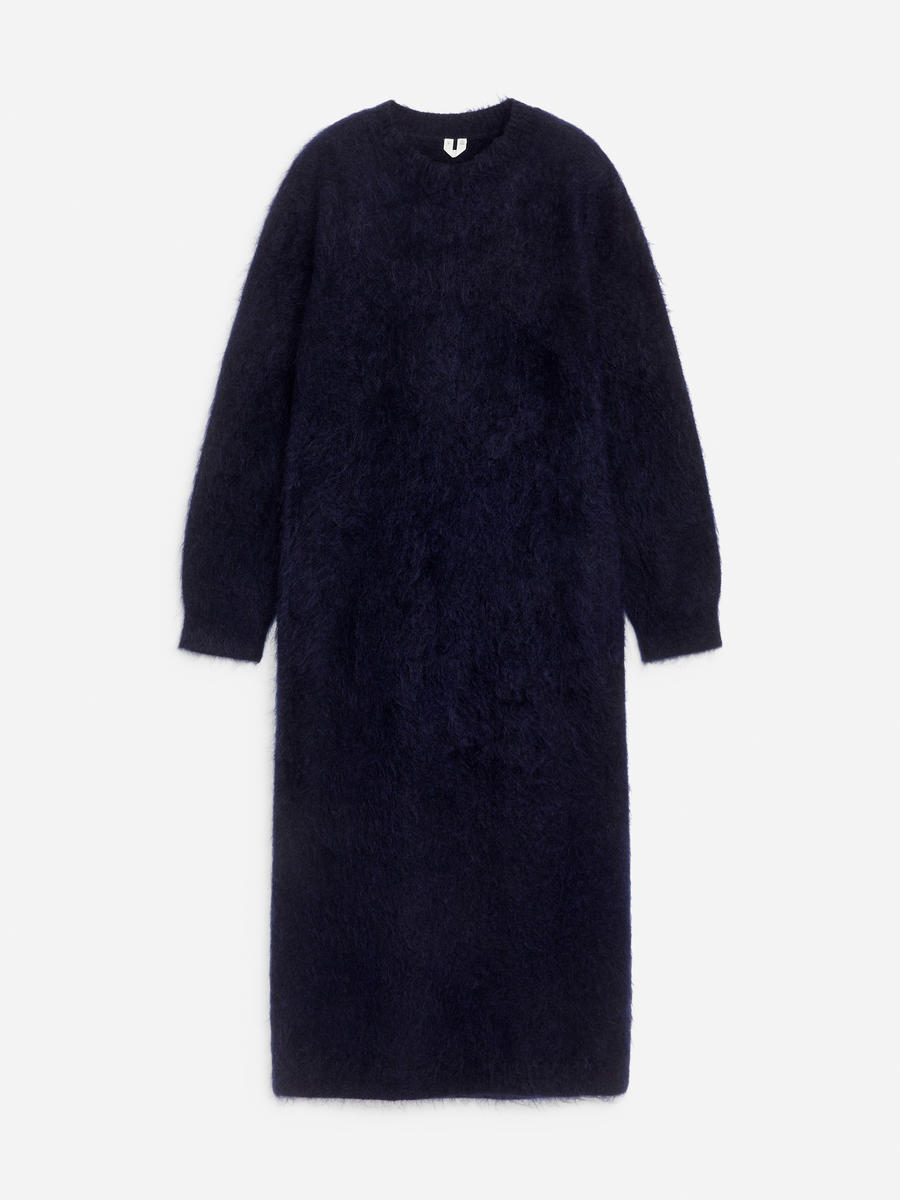 ARKET Women's  Wool-Mohair Blend Dress Blue,  size XXS