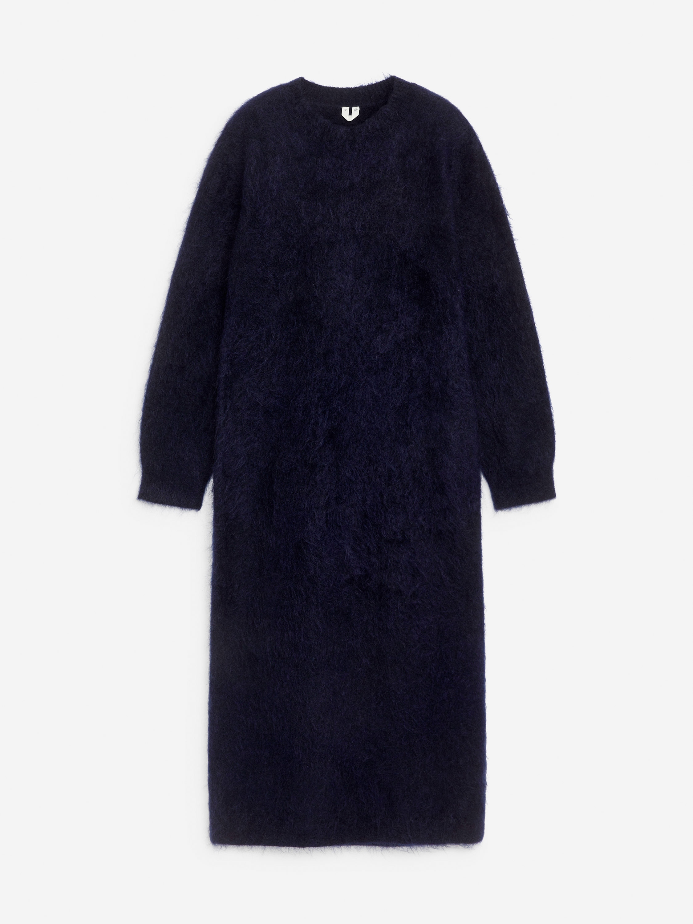 Wool-Mohair Blend Dress-Blue-12531