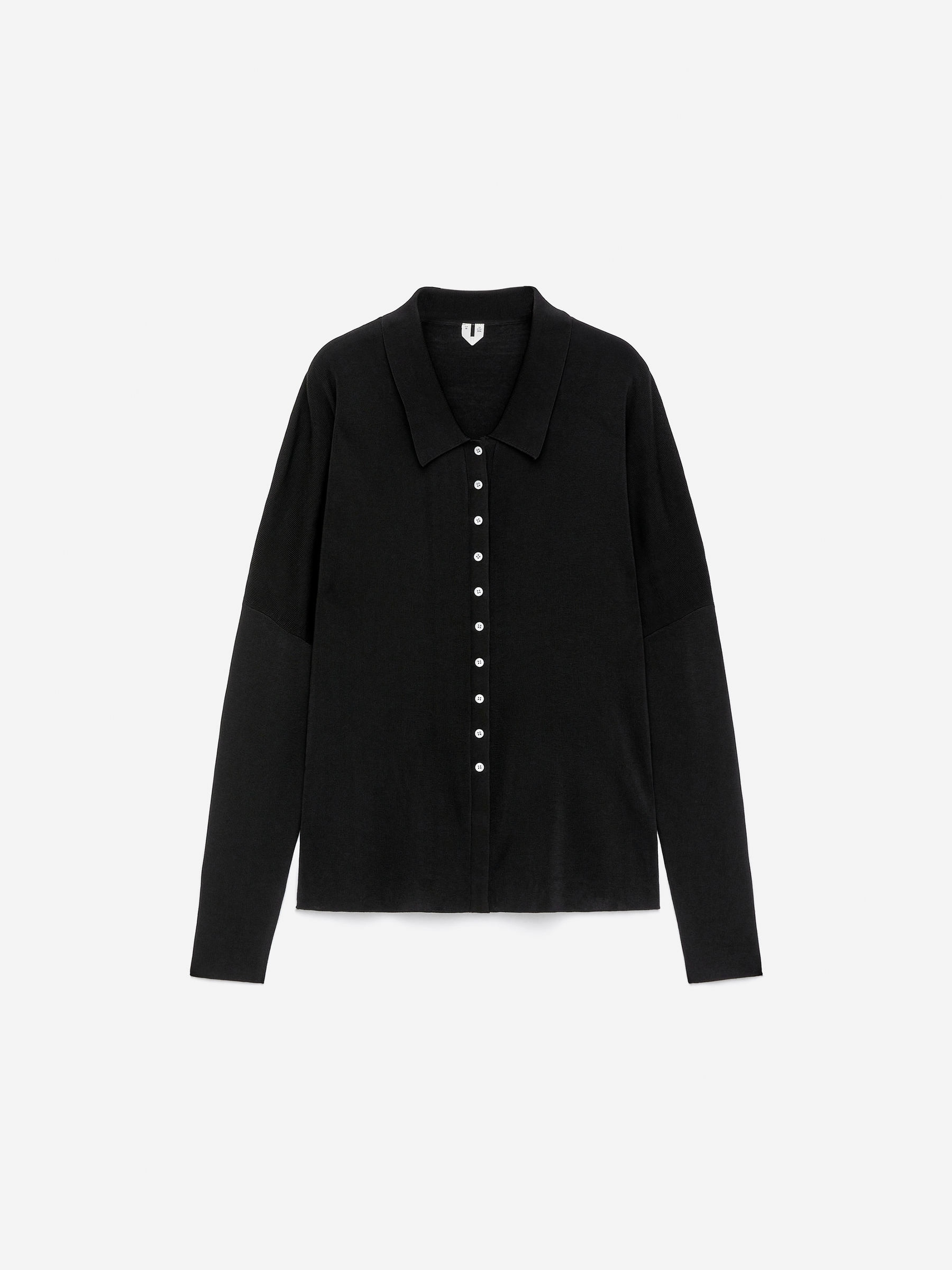 Fine-Knit Shirt-Black-16870
