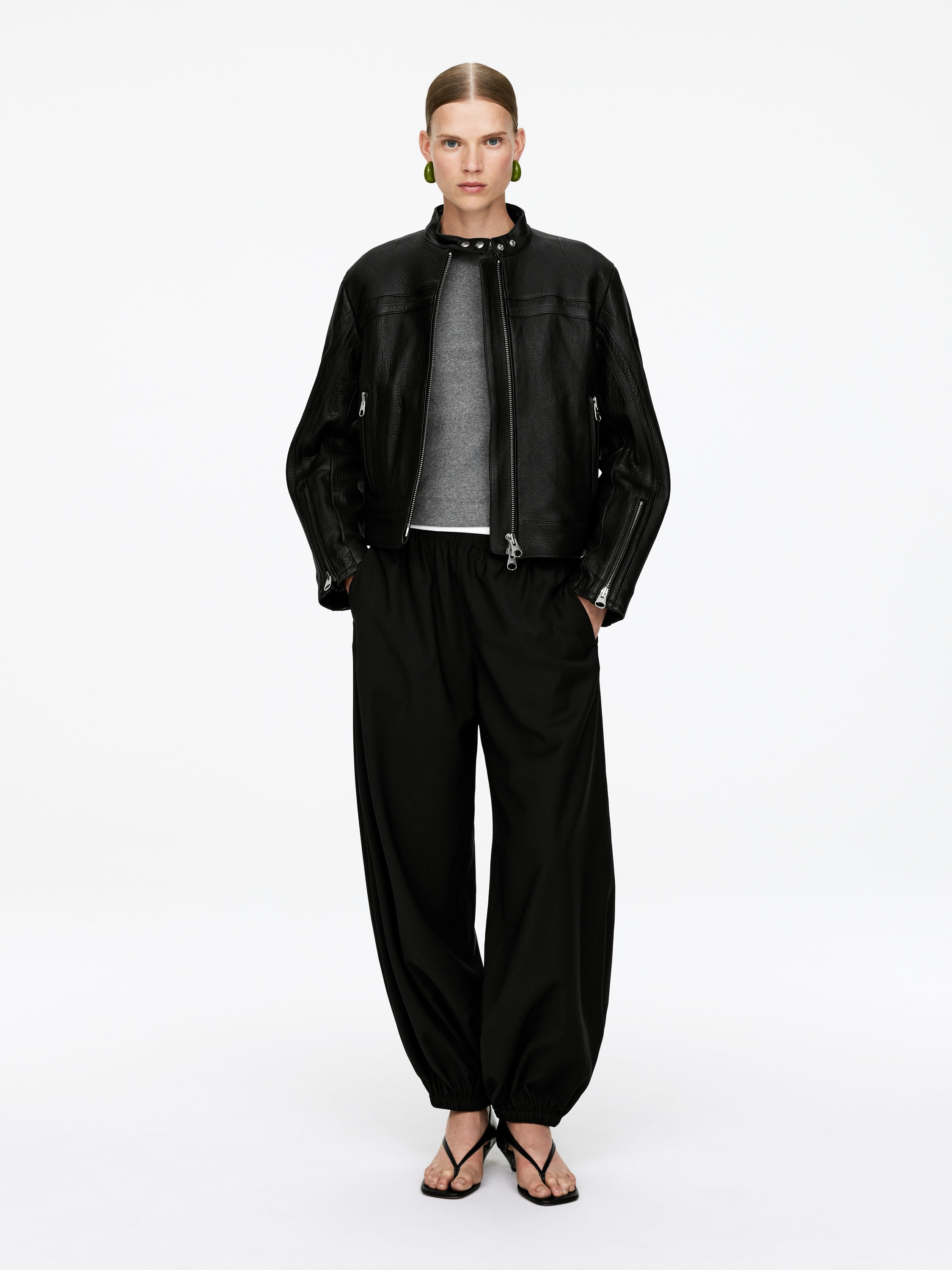 Racer Leather Jacket - Black - Regular fit - Women - StillMedia/Lookbook - 17