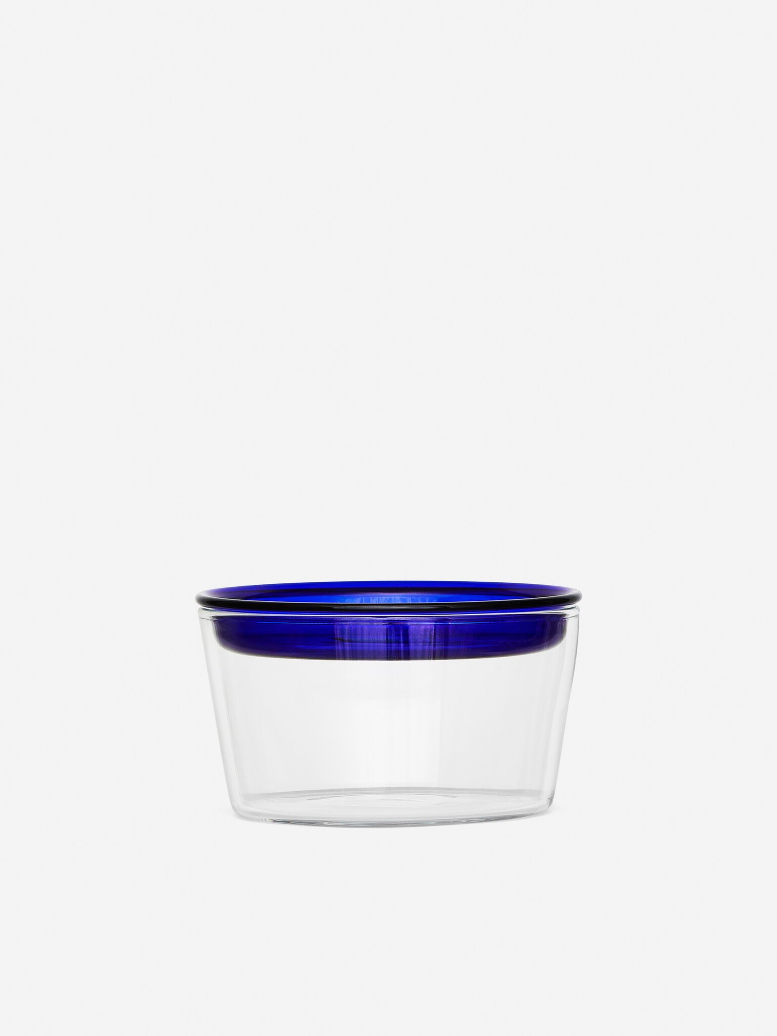 Bote de vidrio bajo - Transparente/azul