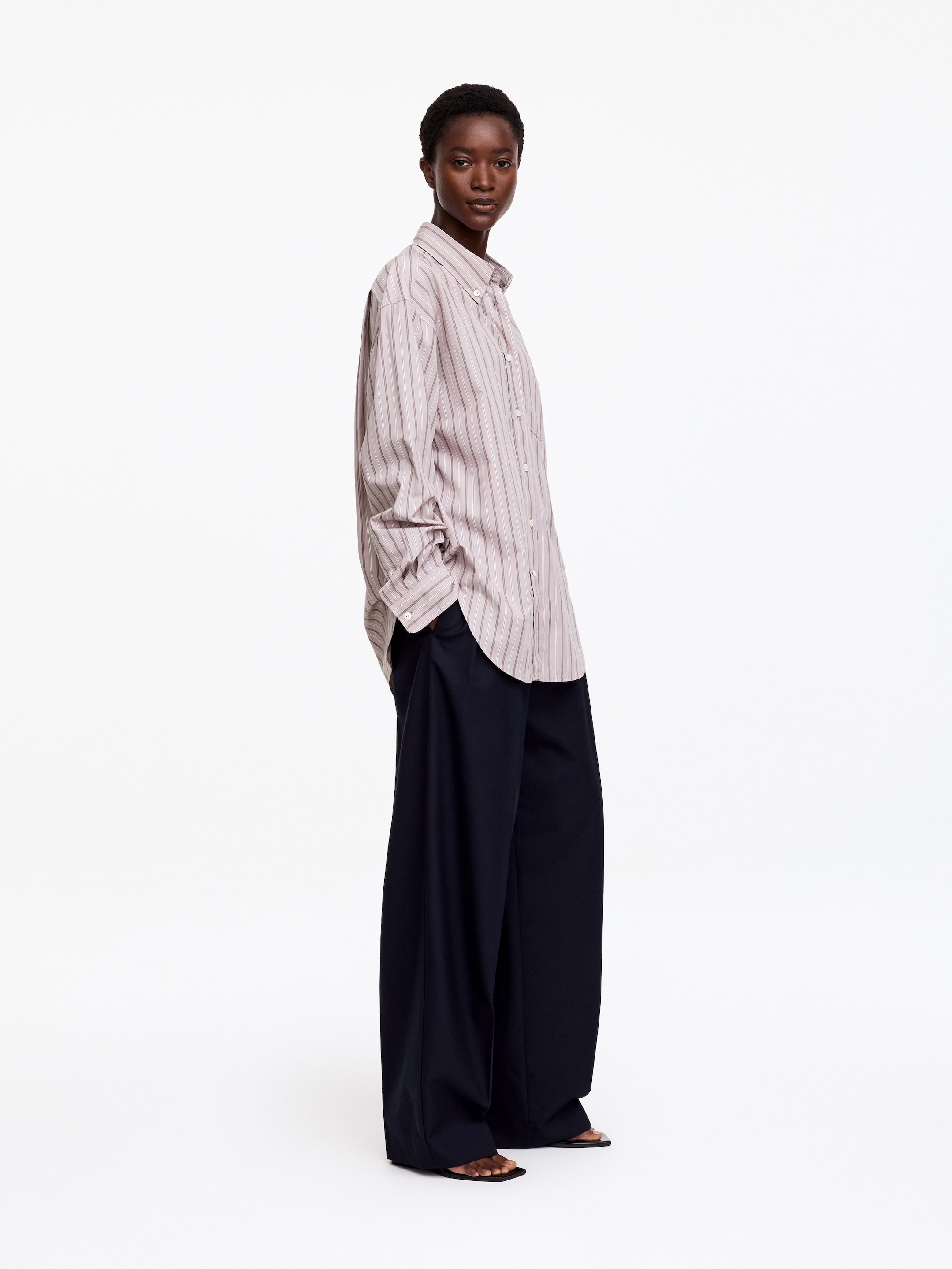 Cotton Shirt - Grey - Regular fit - women - StillMedia/Lookbook - 2