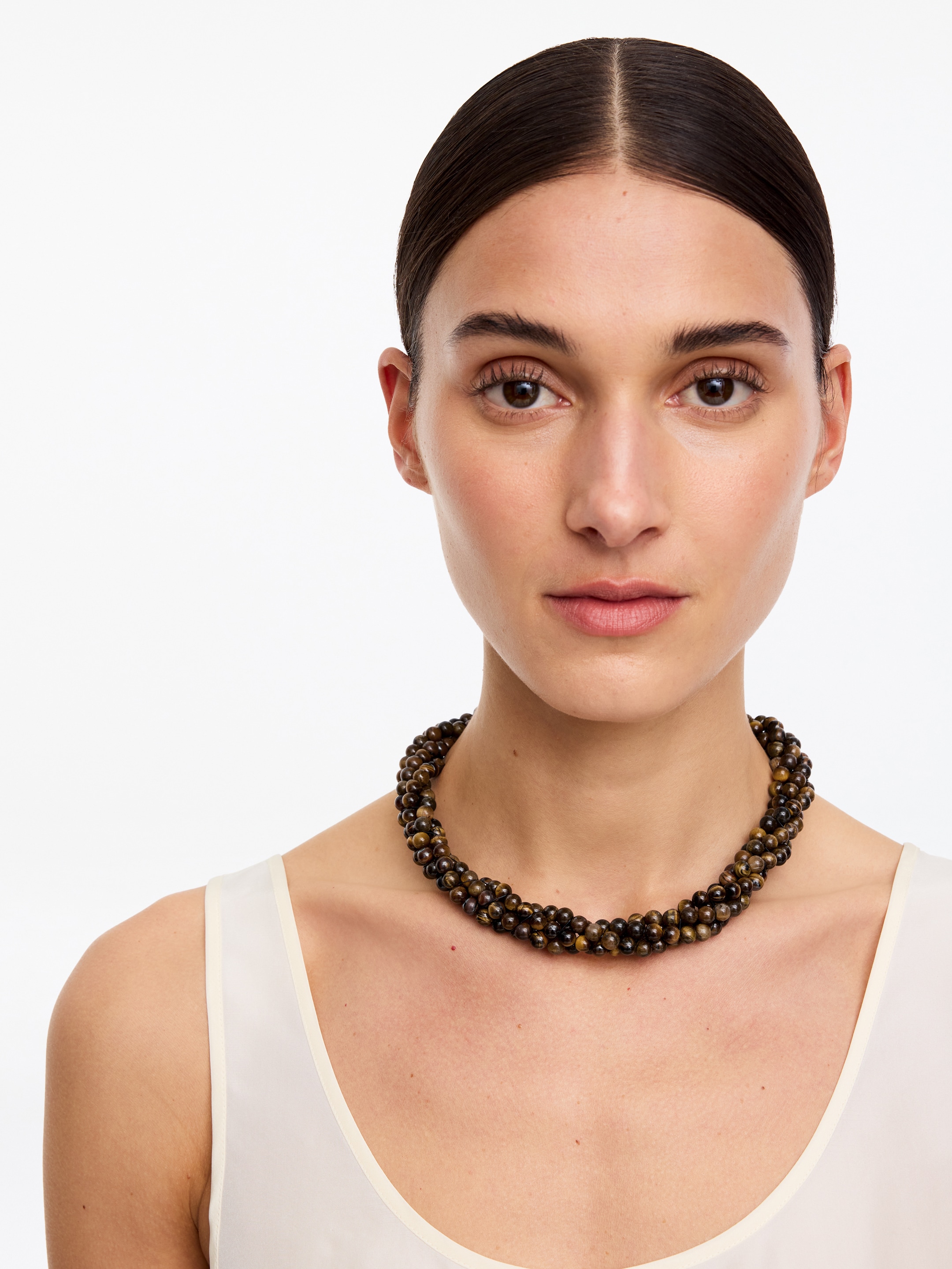 Chunky Necklace-#5a3e26-19035