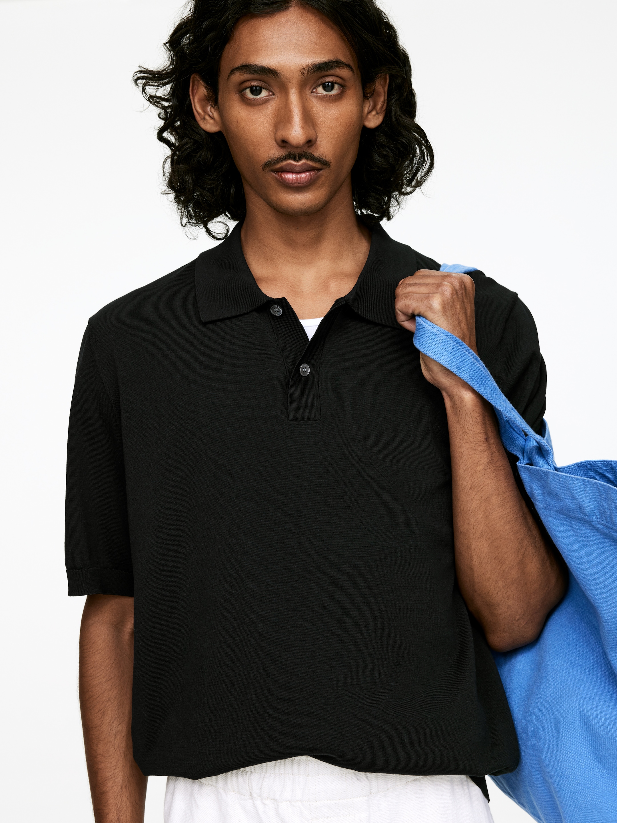 Größeres Bild anzeigen: Poloshirt aus Baumwollseide - Schwarz - Men | H&M AT 4
