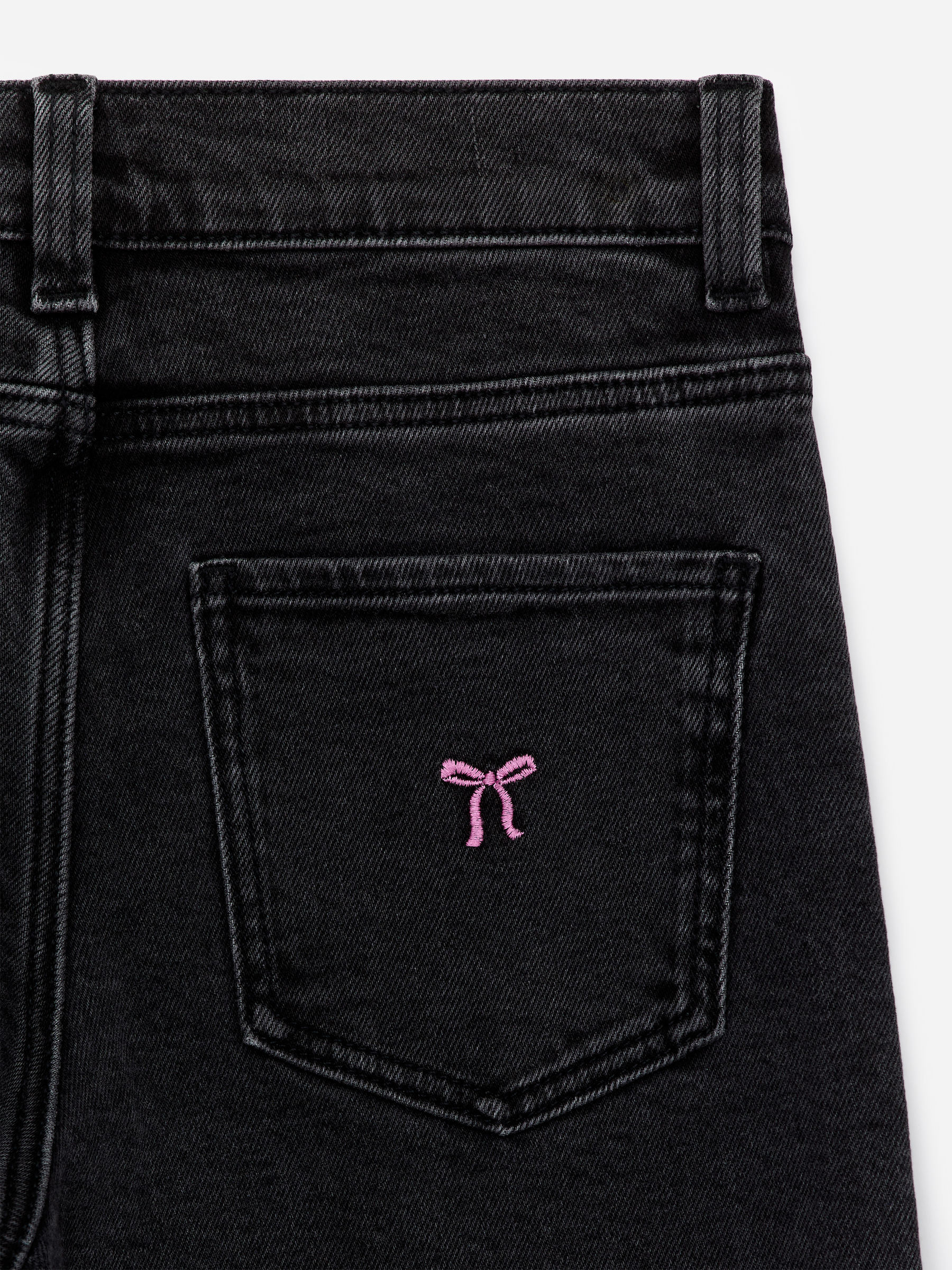 Embroidered Denim Trousers - Black - Relaxed fit - Children - StillMedia/DescriptiveStillLife - 1