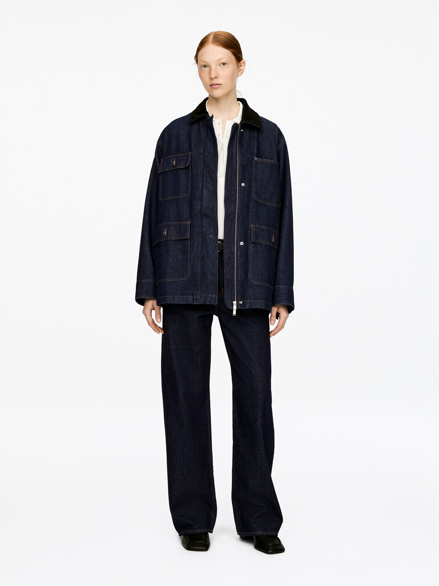 Veste en jean oversize - Bleu foncé