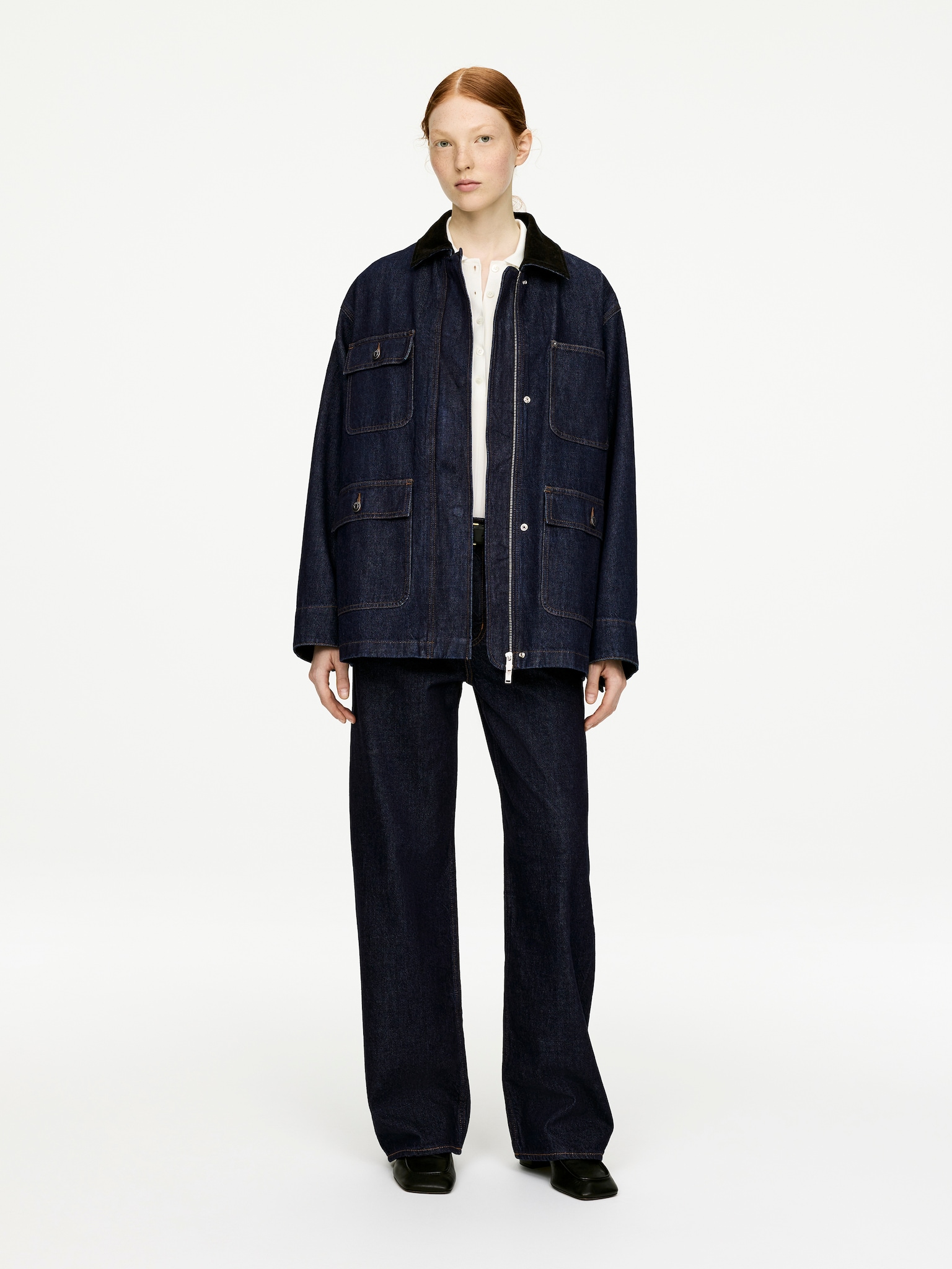 Veste en jean oversize - Bleu foncé