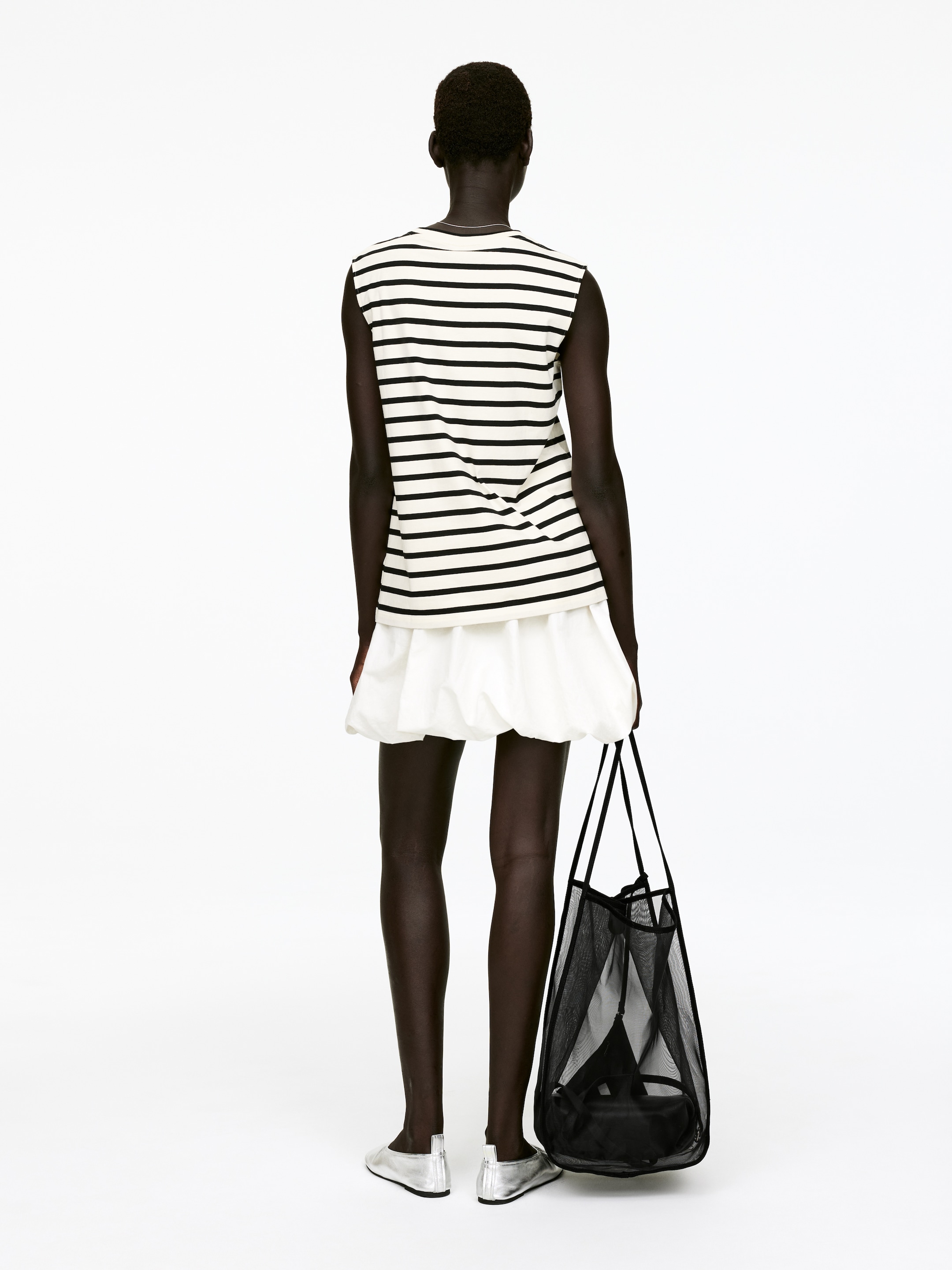 Grotere afbeelding bekijken: Loose Fit Tank Top - Black/Off White - DAMES | H&M BE 2