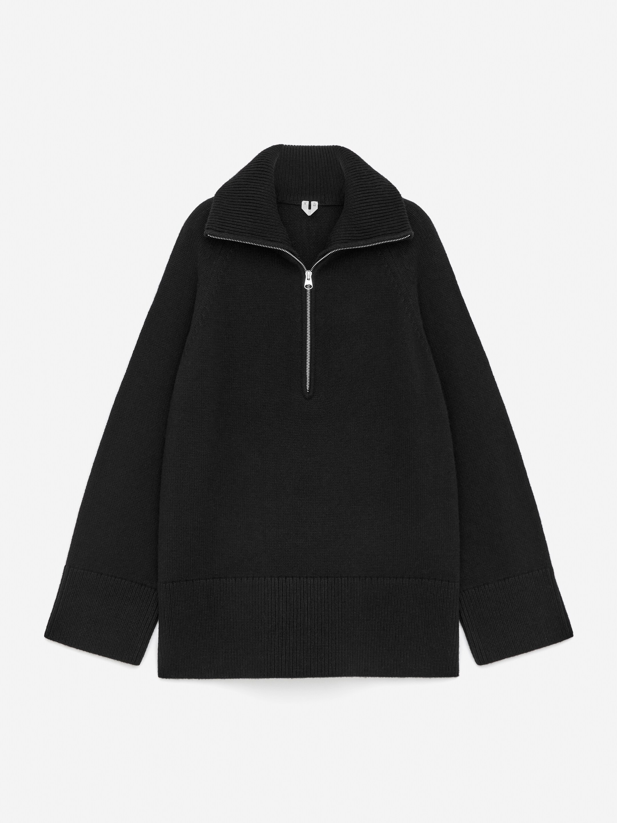 Visualizza immagine più grande: Maglione in lana e cotone con mezza cerniera - Nero - DONNA | H&M IT 5