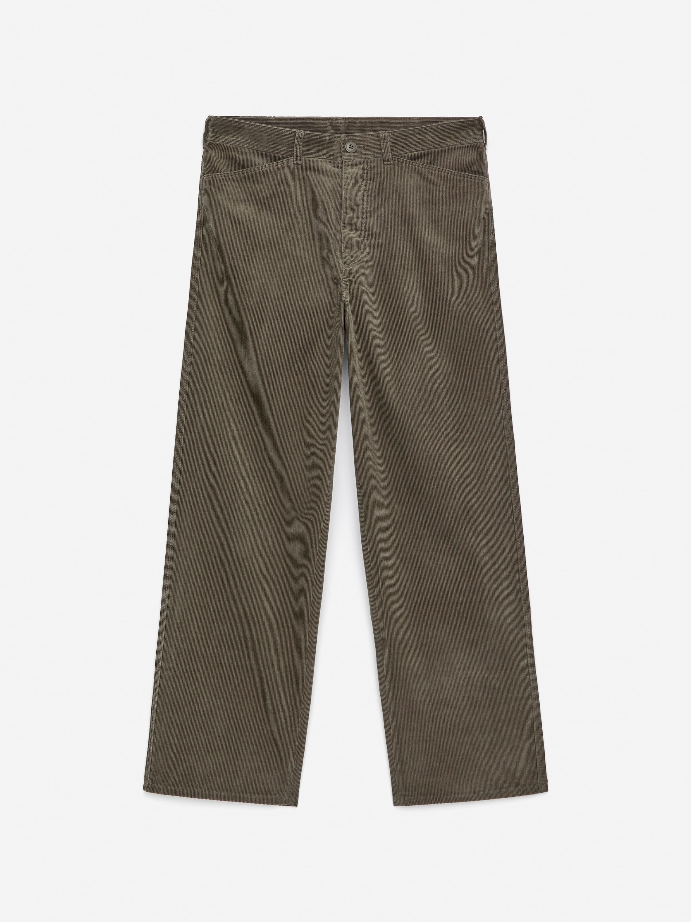 Pantaloni rilassati in velluto a coste - Verde scuro/Beige/Blu scuro