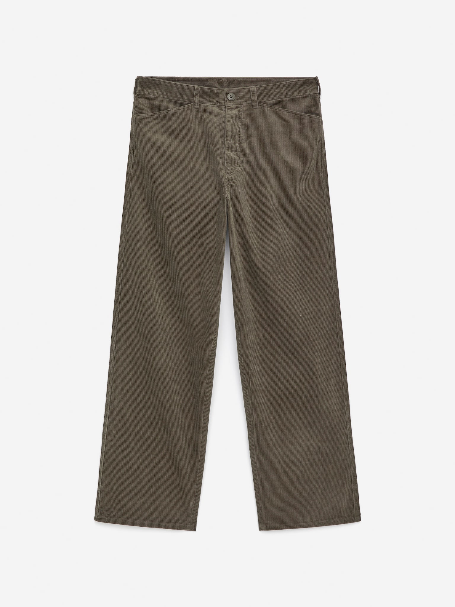 Pantalon décontracté en velours côtelé - Vert foncé/Beige/Bleu foncé - 2