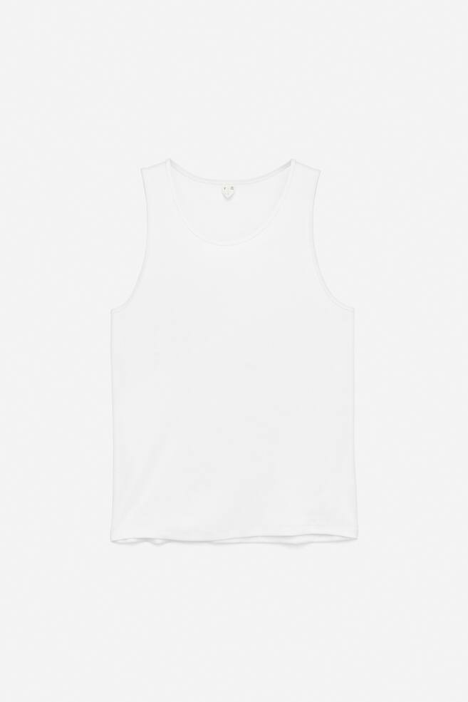 Geripptes Tanktop - Weiß/Weiß - 1