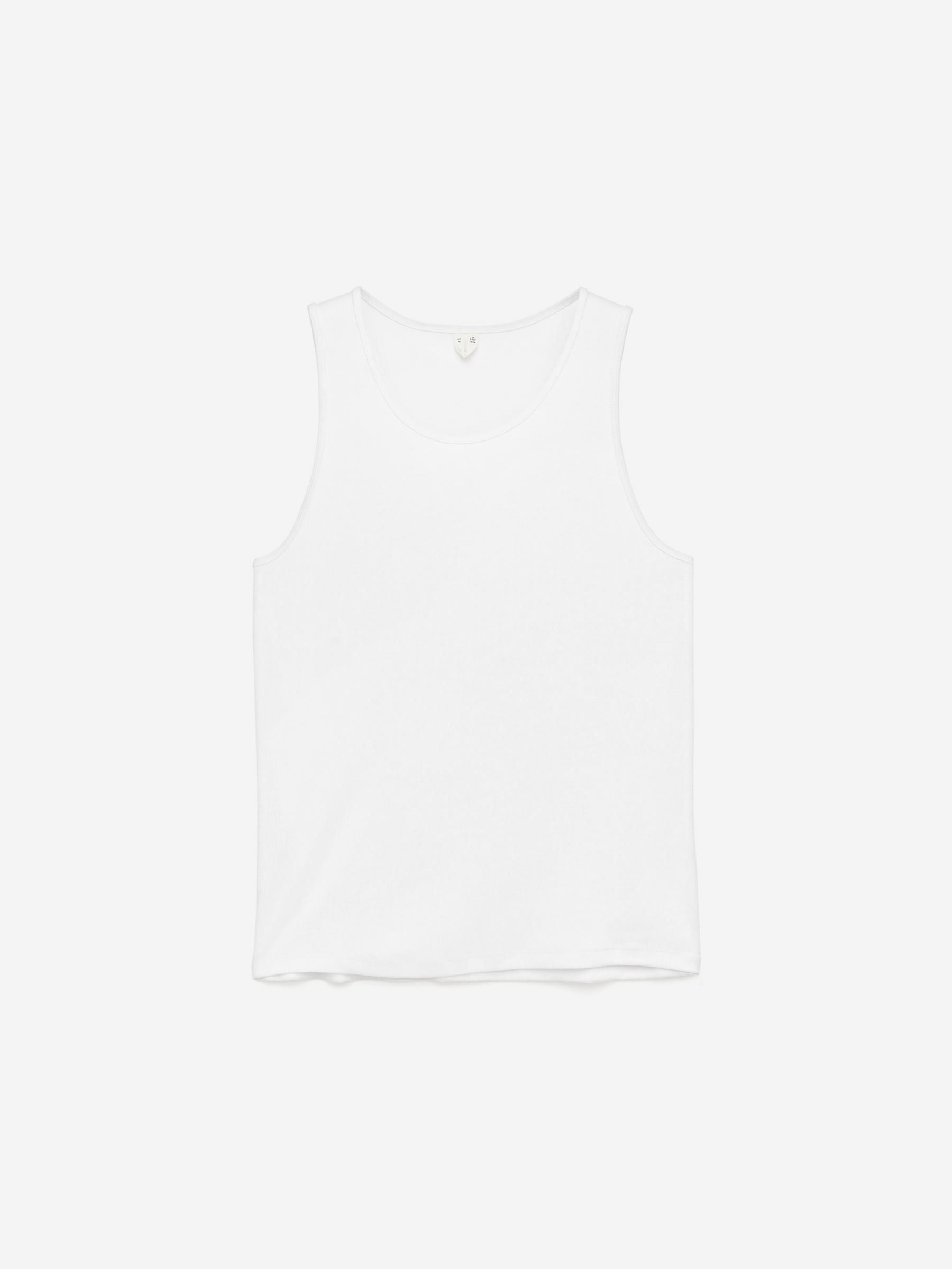 Ribbed Tank Top-#FFFFFF-14938